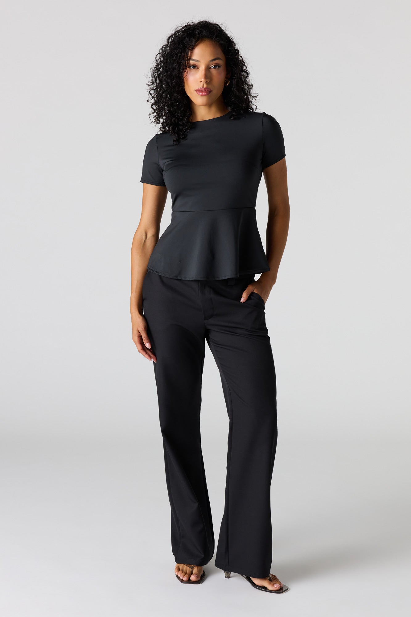 Peplum Short Sleeve Top