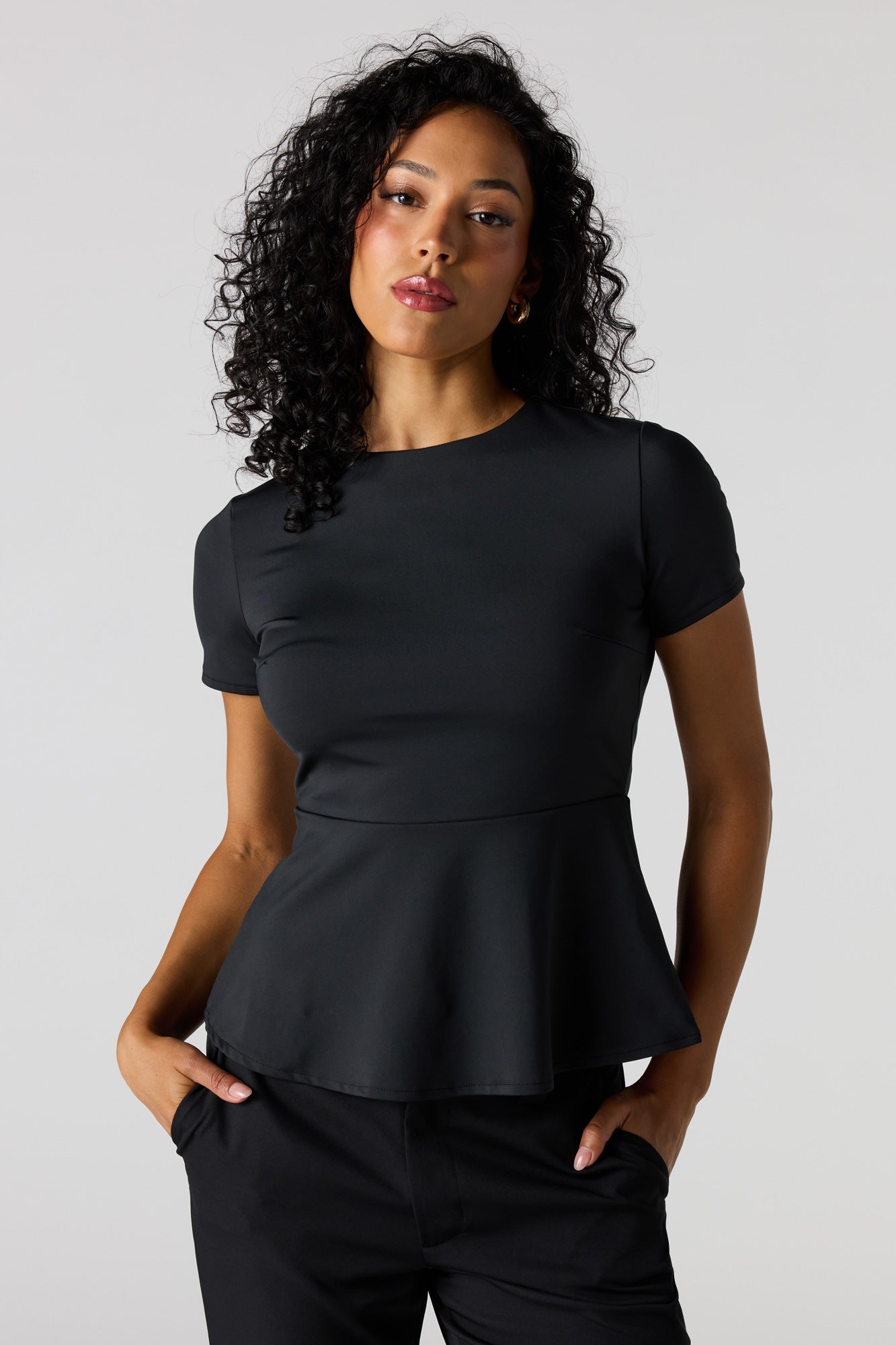 Peplum Short Sleeve Top