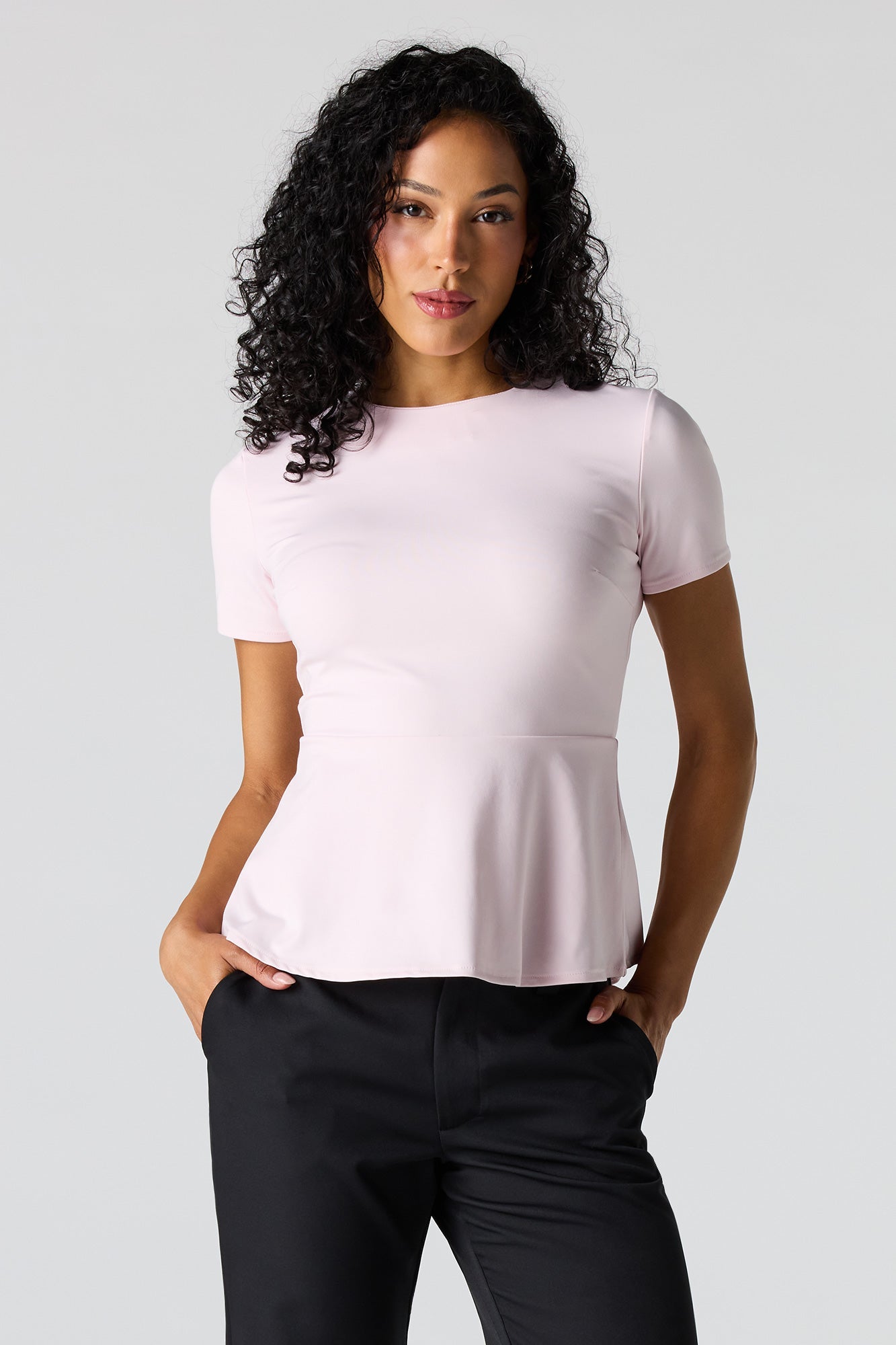 Peplum Short Sleeve Top