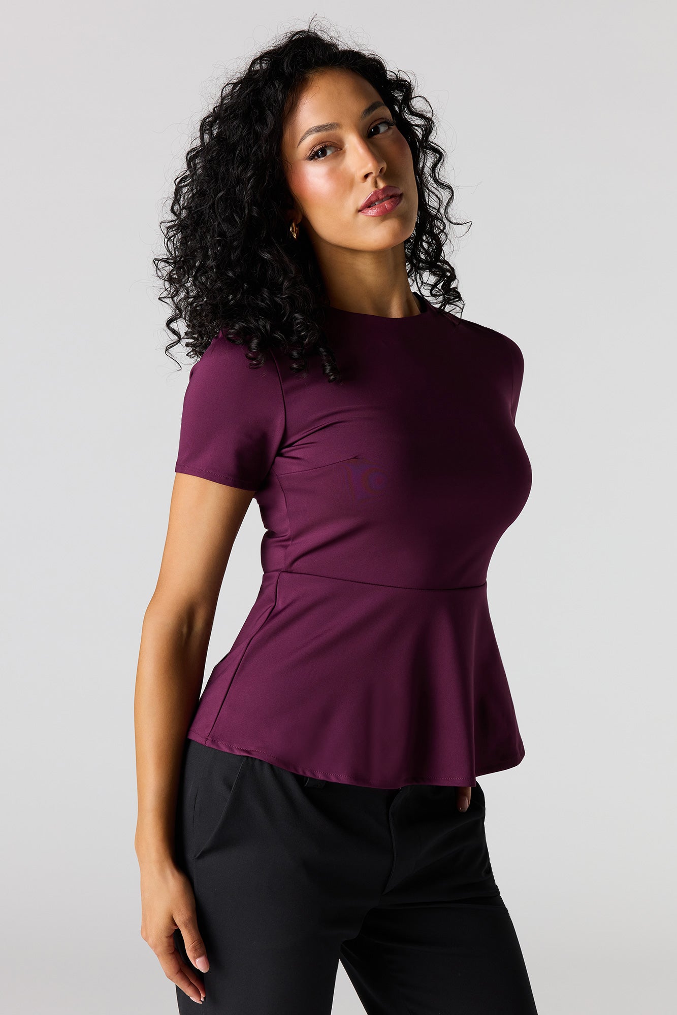Peplum Short Sleeve Top