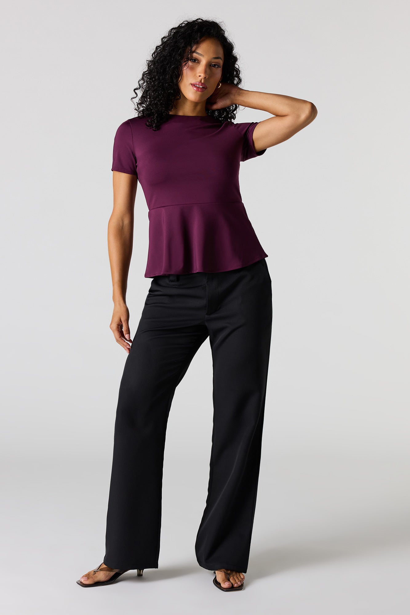 Peplum Short Sleeve Top
