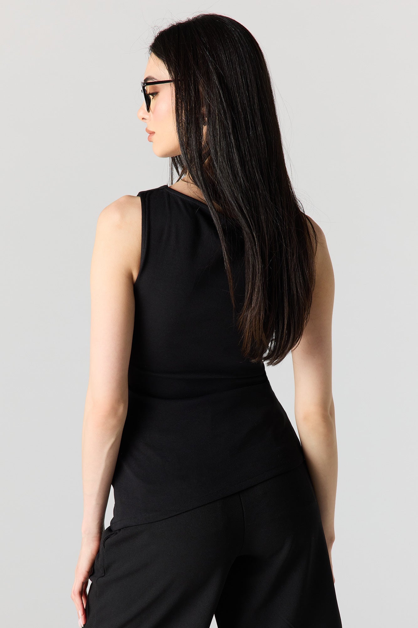 Ribbed High Neck Top