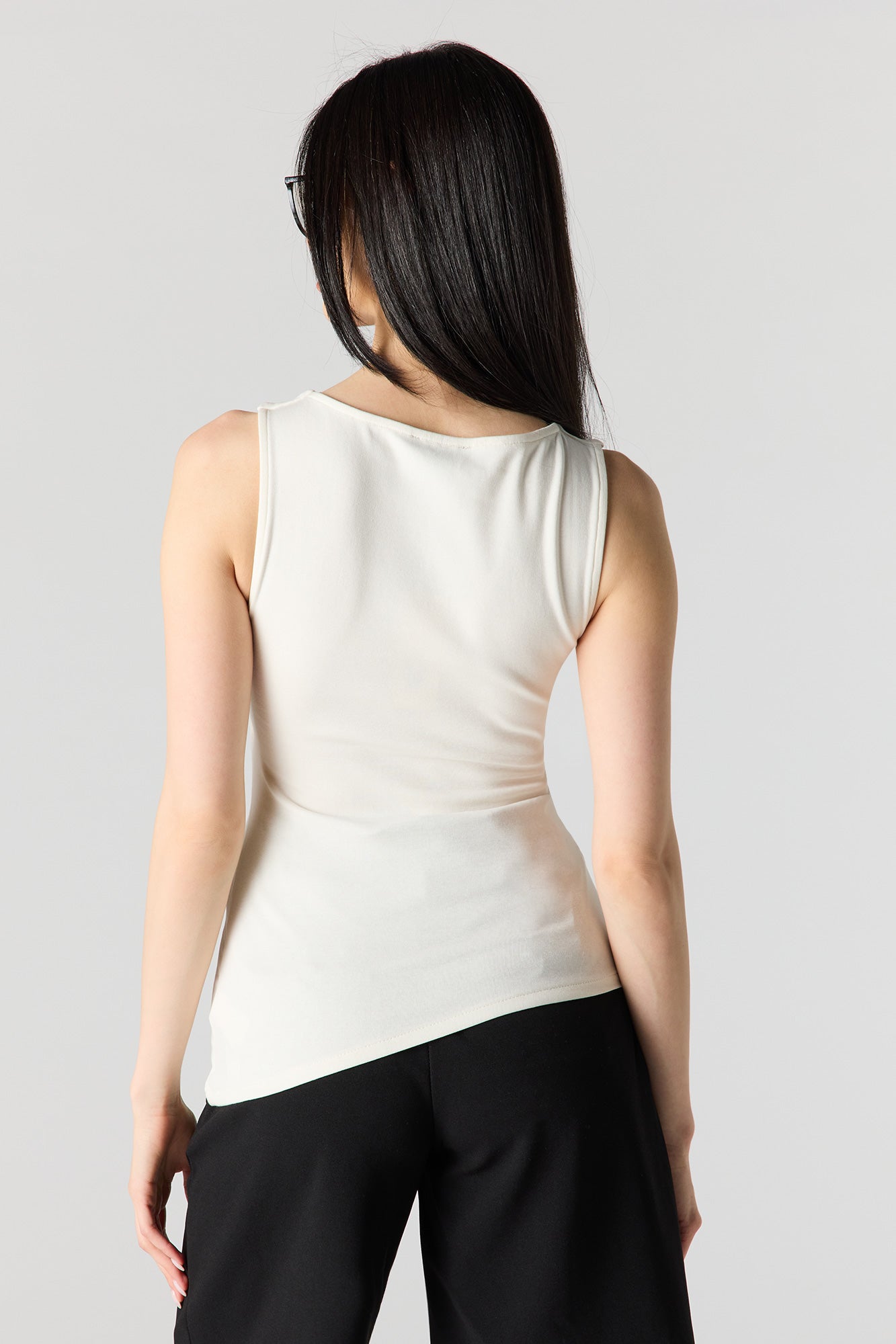 Ribbed High Neck Top