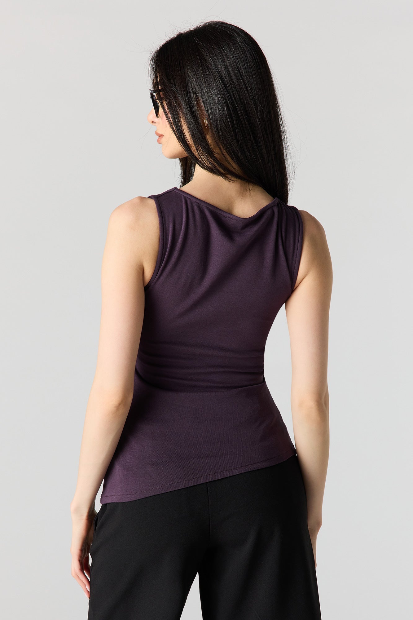 Ribbed High Neck Top