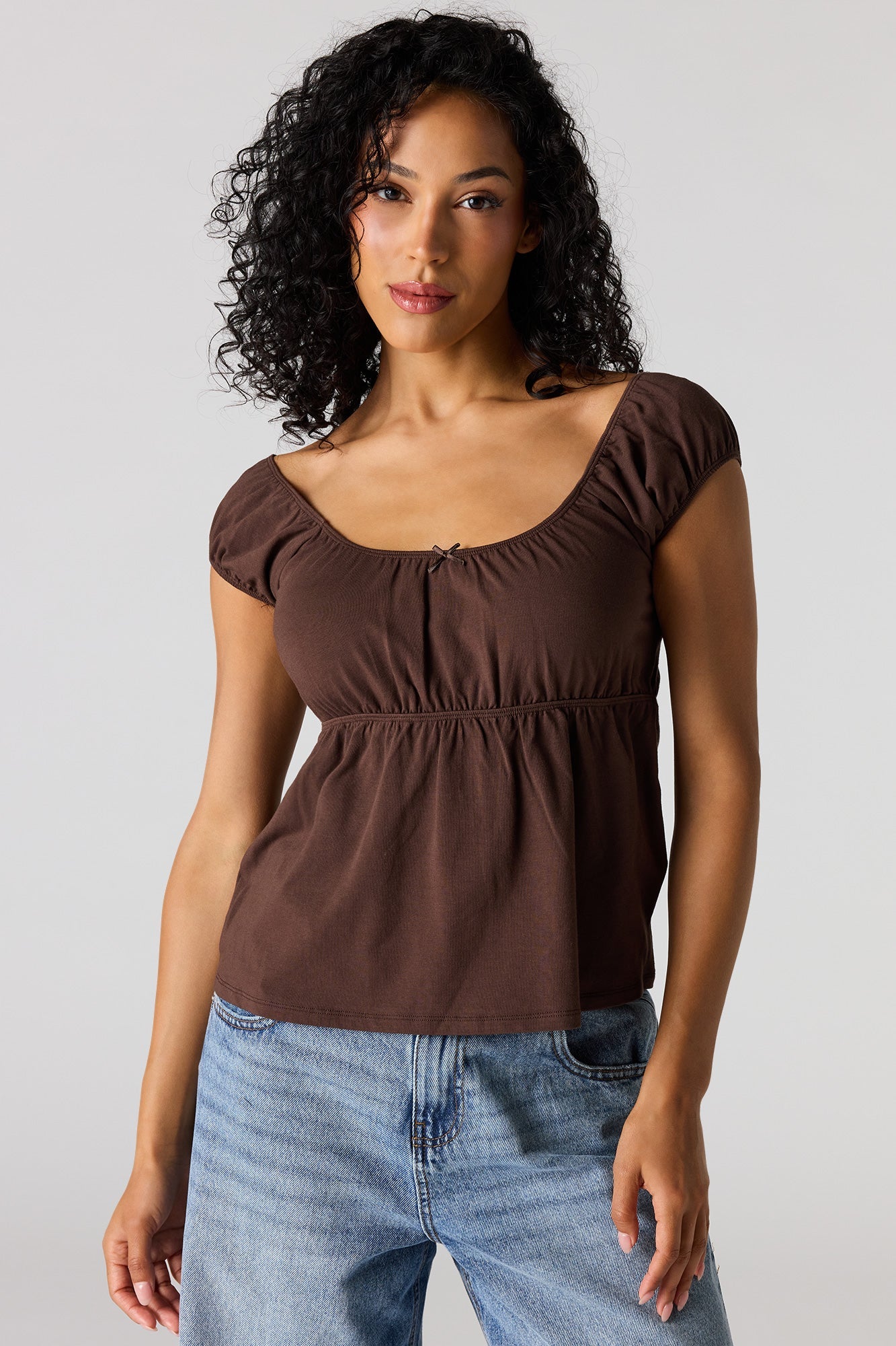 Scoop Neck Peplum Top