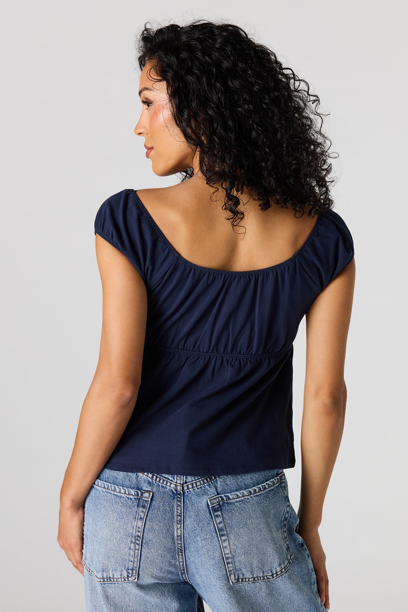 Scoop Neck Peplum Top