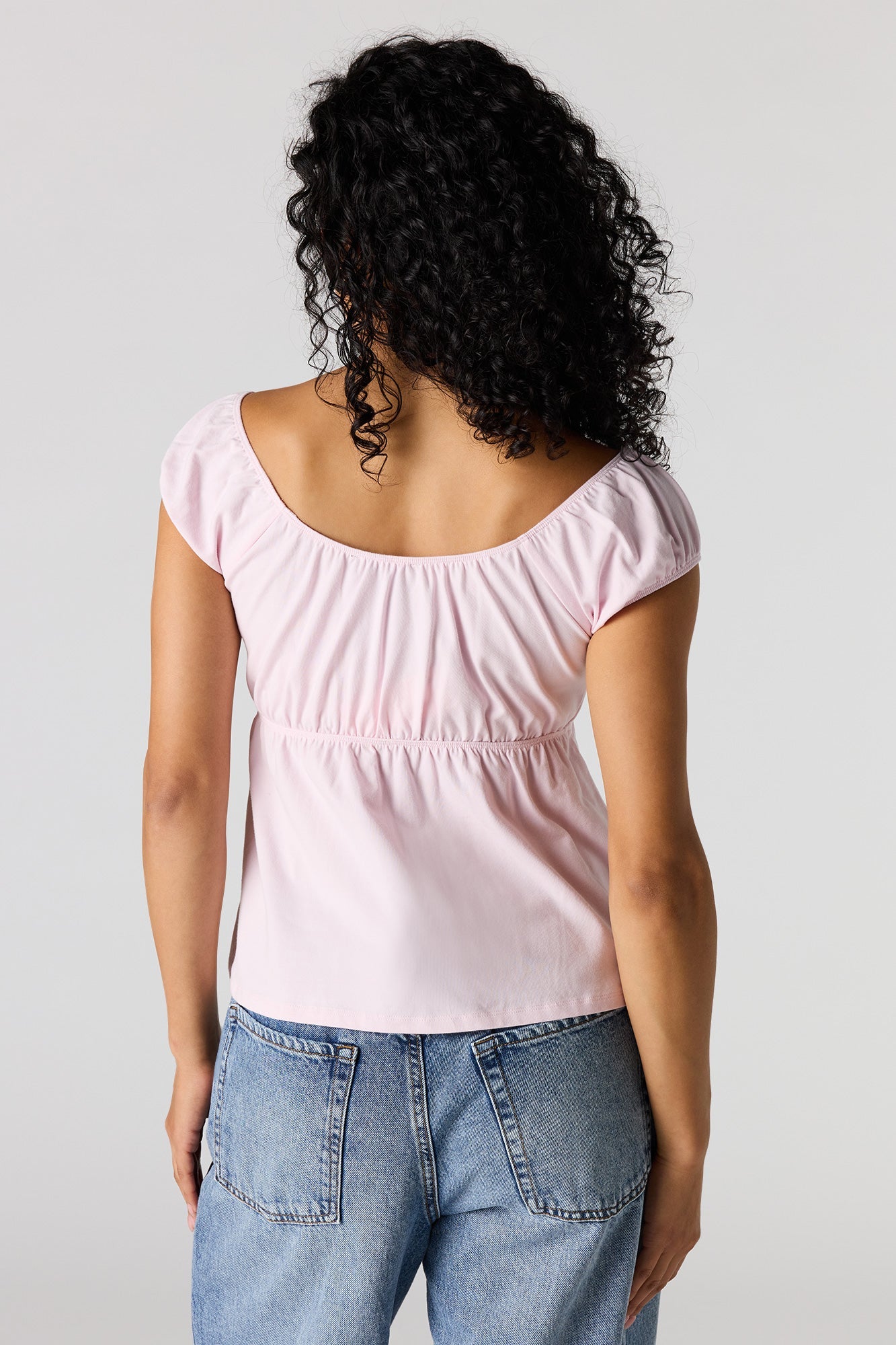 Scoop Neck Peplum Top