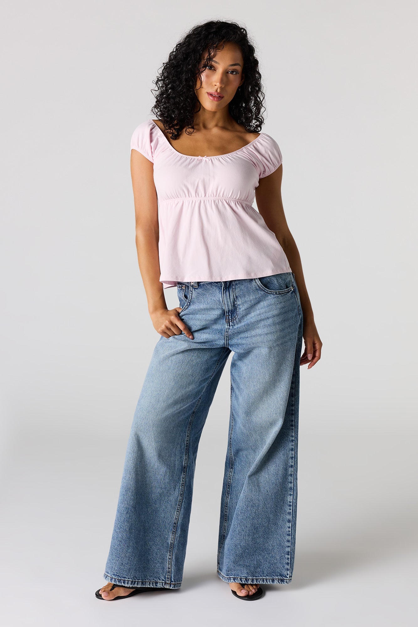 Scoop Neck Peplum Top