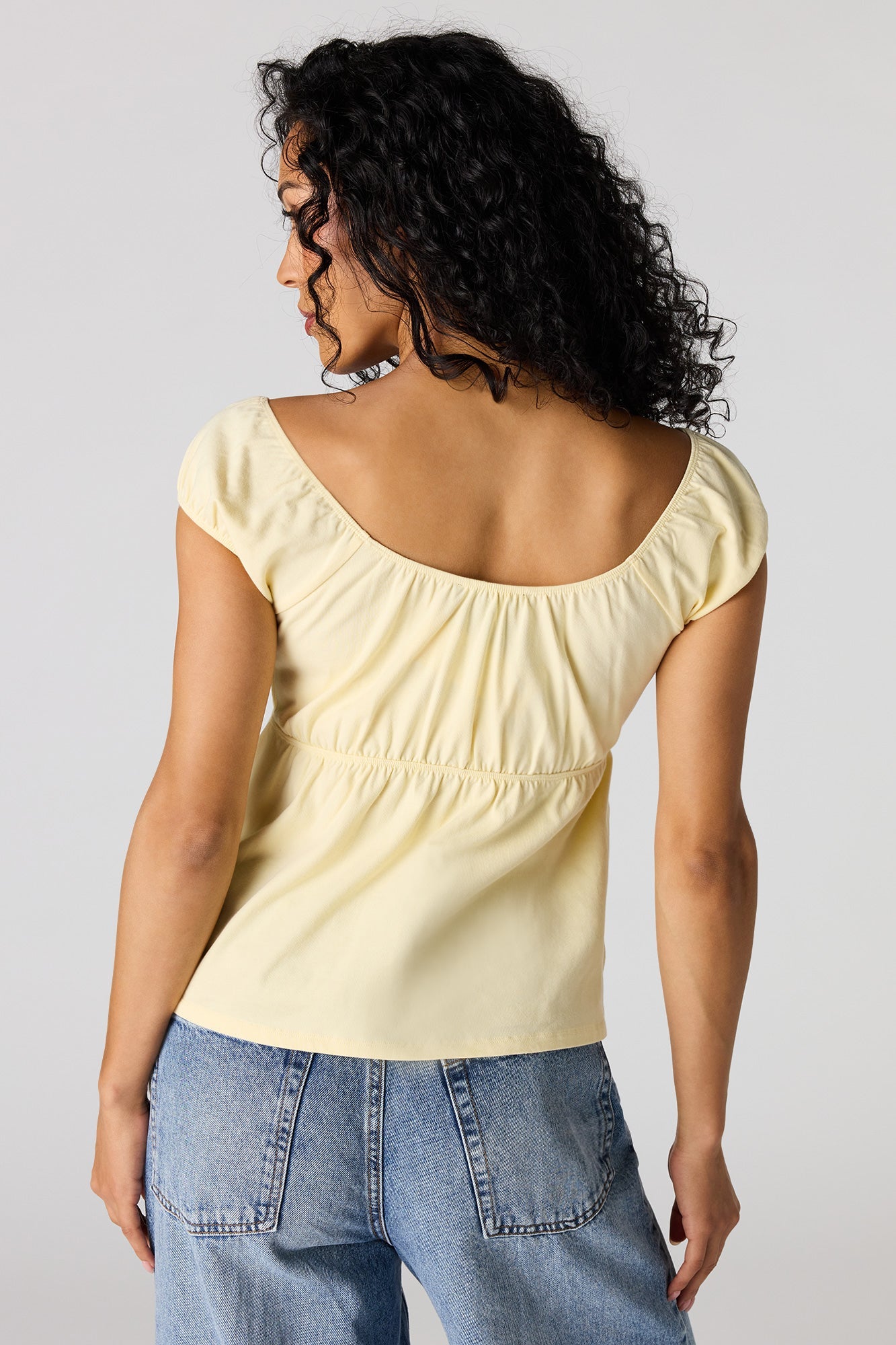 Scoop Neck Peplum Top