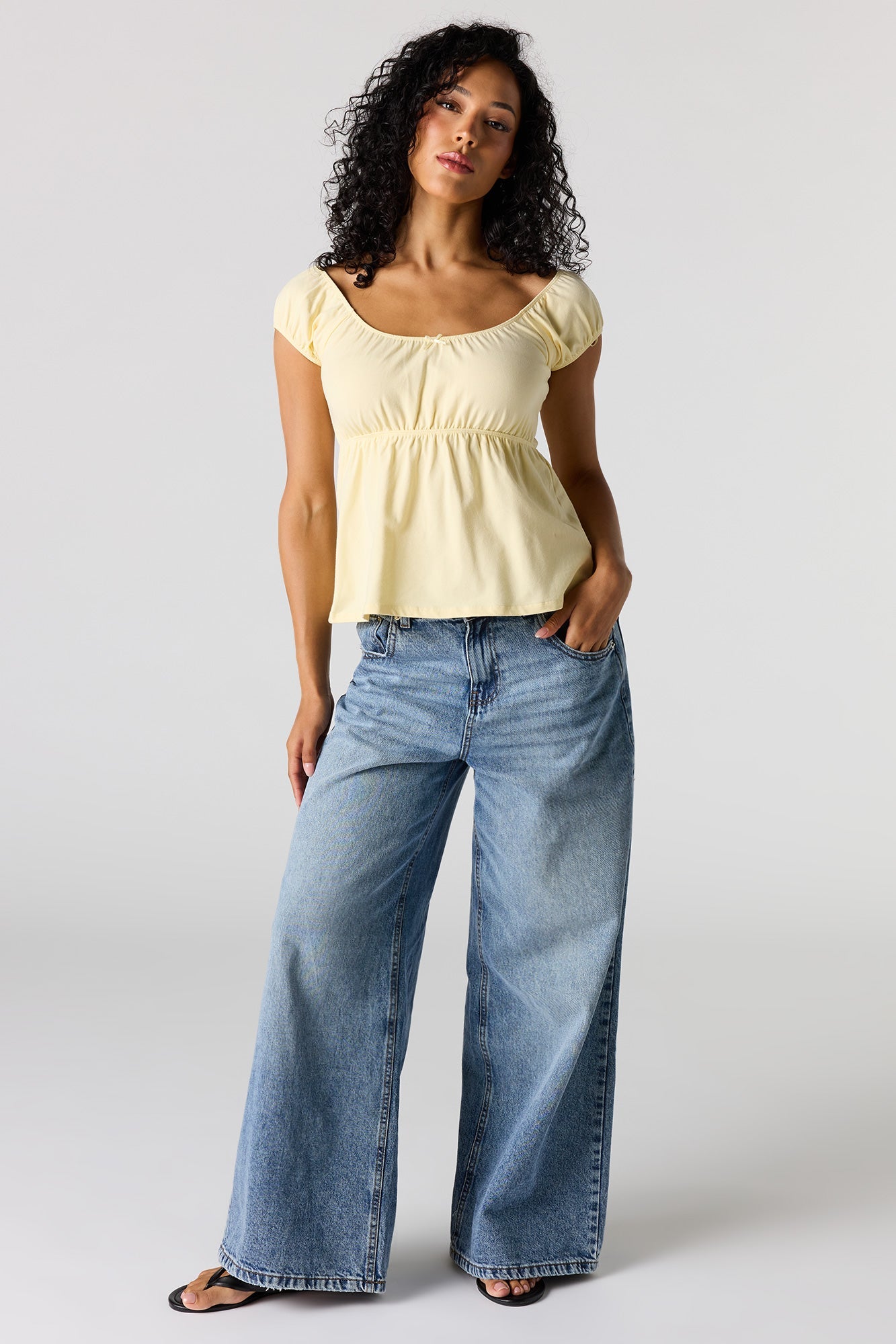 Scoop Neck Peplum Top