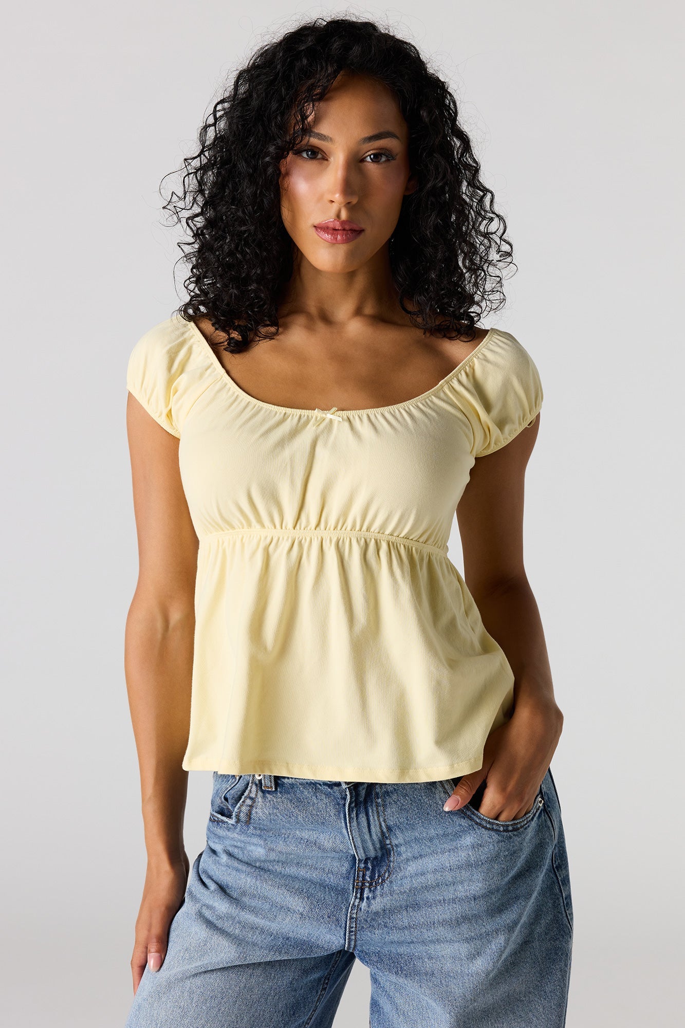 Scoop Neck Peplum Top