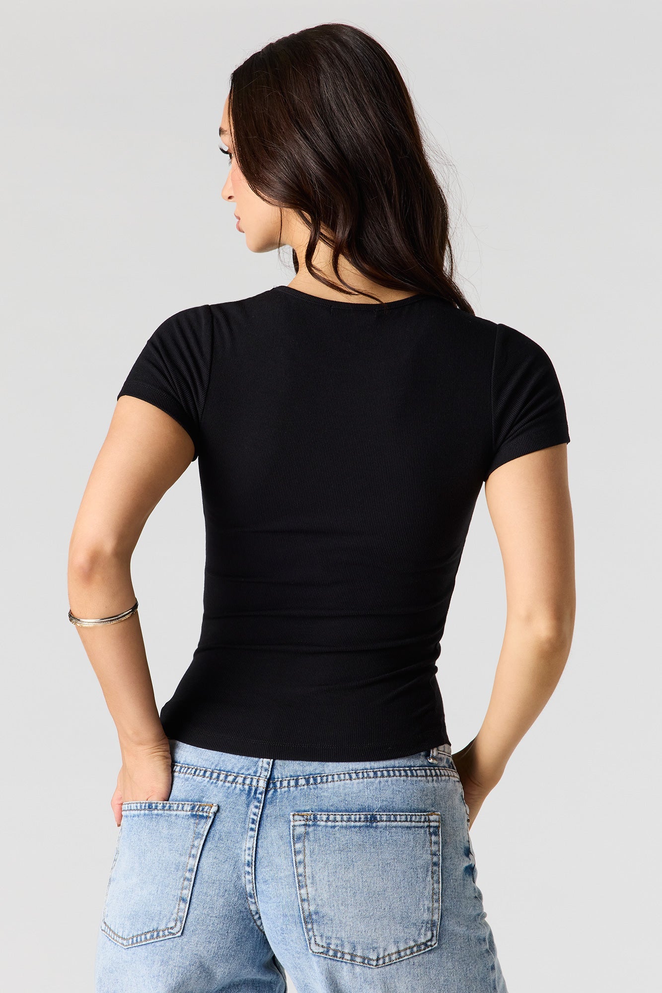 Ribbed Fitted T-Shirt