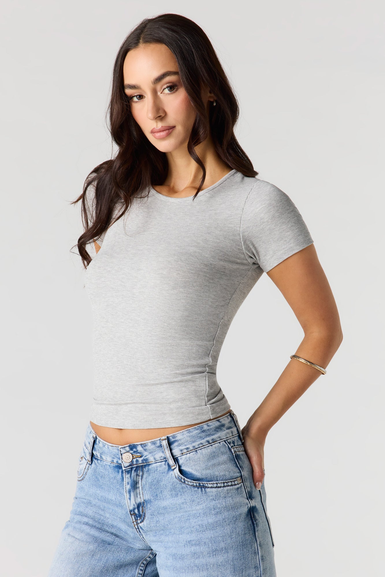 Ribbed Fitted T-Shirt