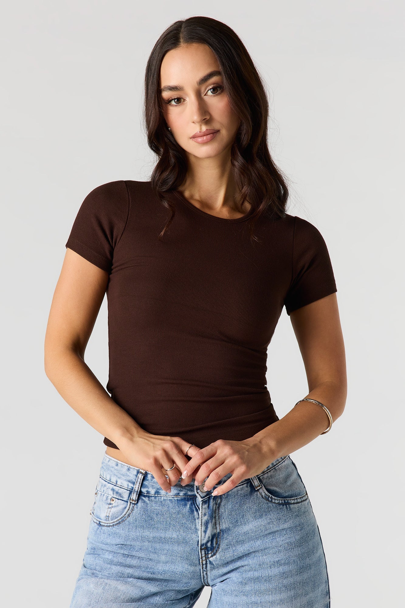 Ribbed Fitted T-Shirt