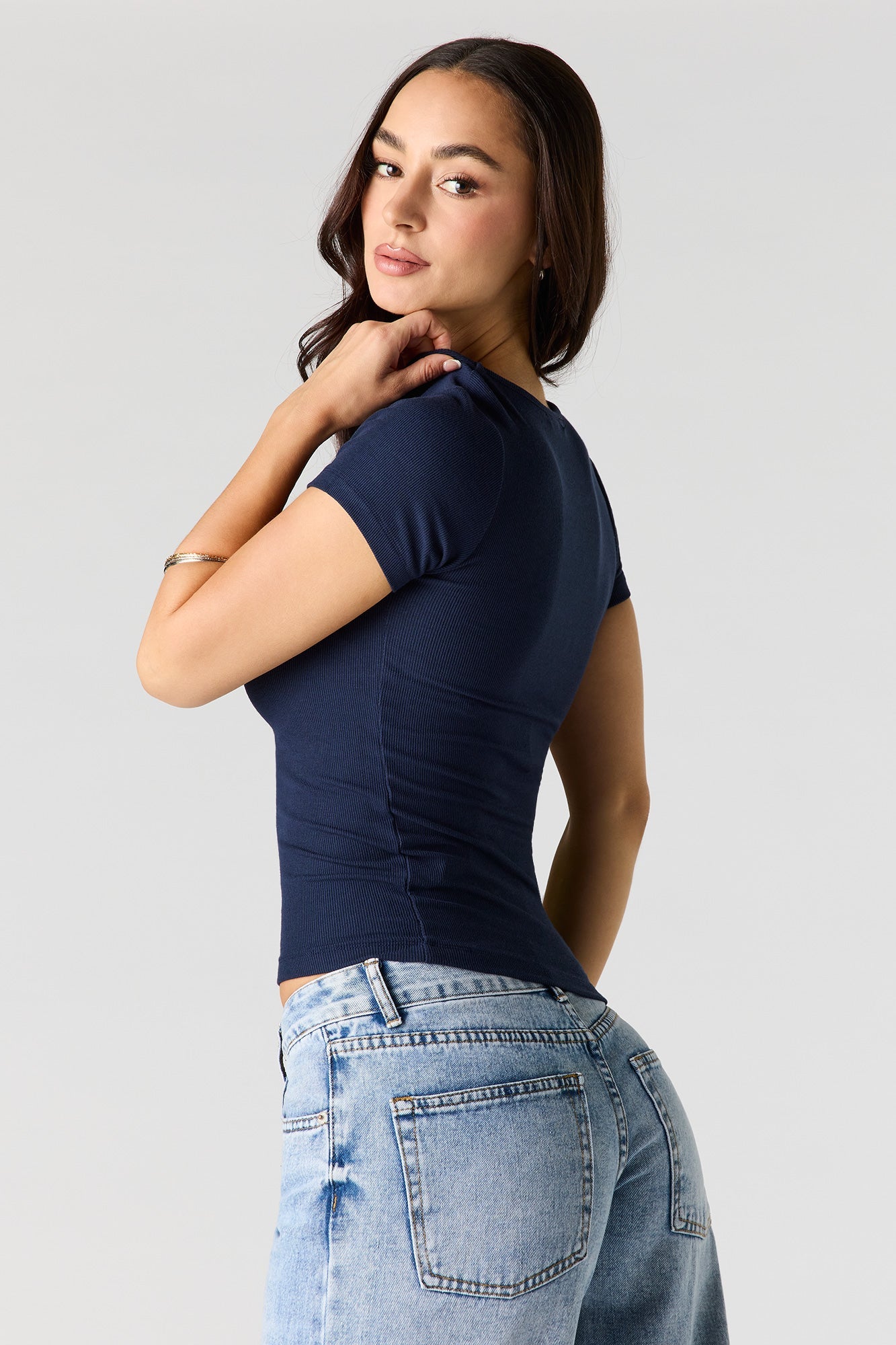 Ribbed Fitted T-Shirt