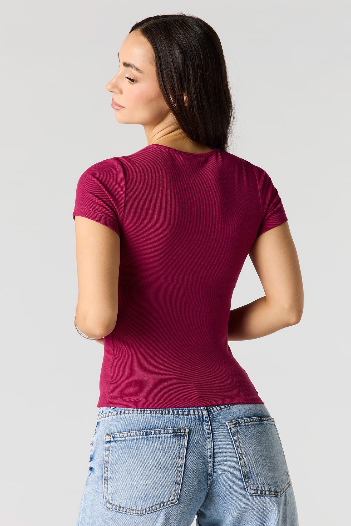 Ribbed Fitted T-Shirt