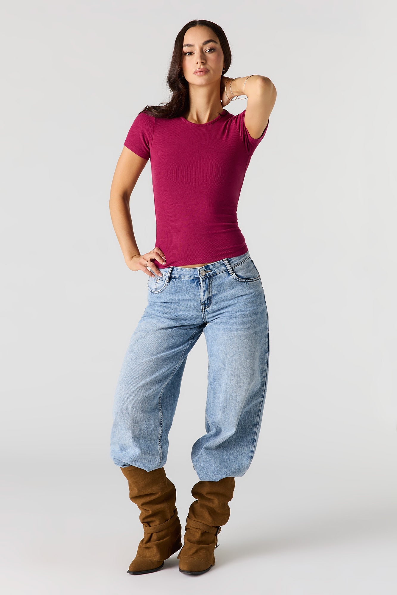 Ribbed Fitted T-Shirt