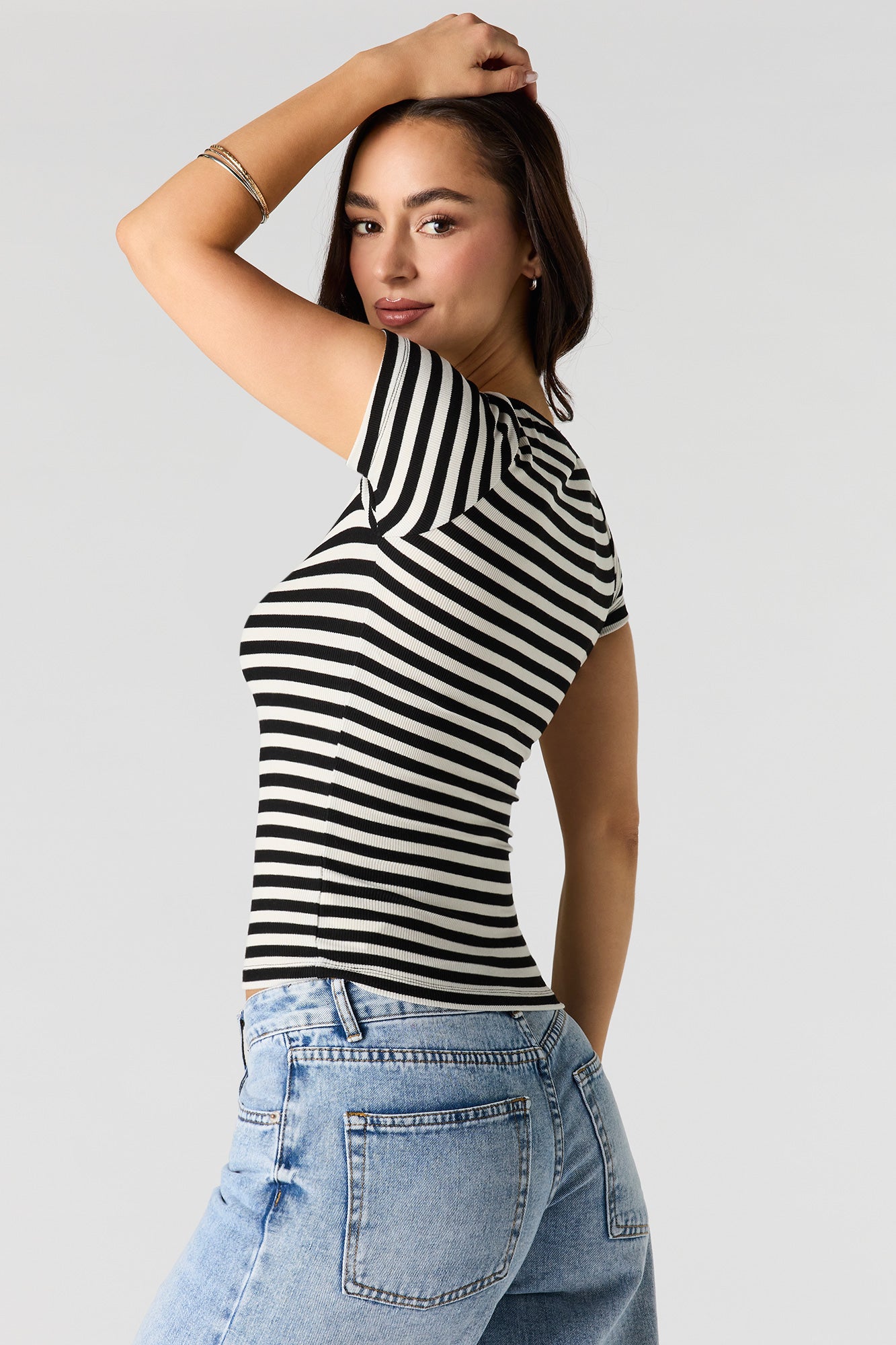 Ribbed Fitted T-Shirt