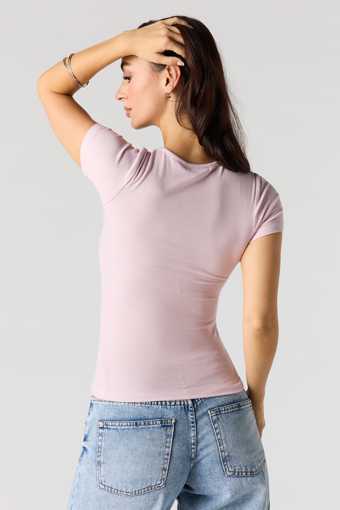 Ribbed Fitted T-Shirt