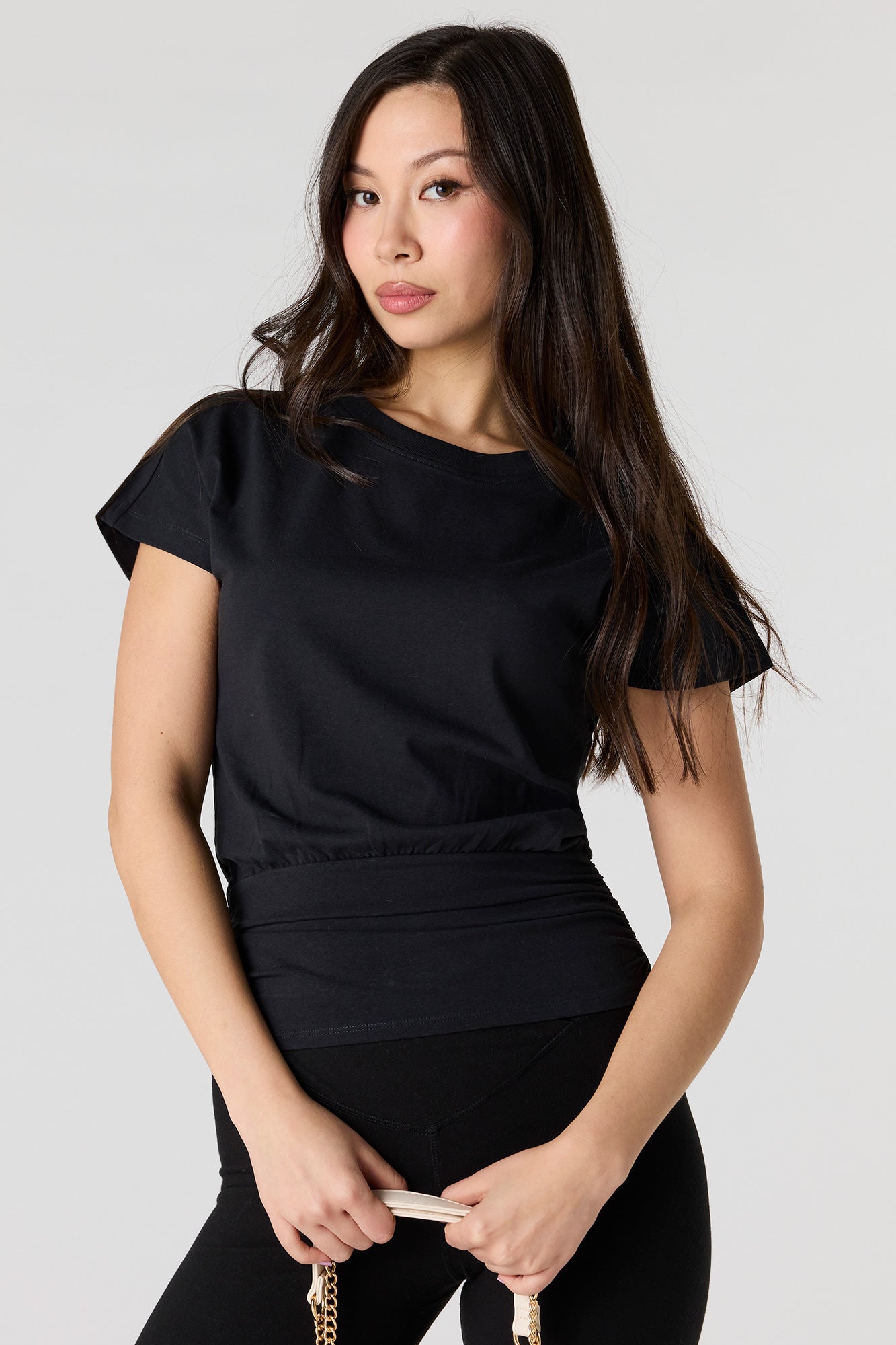 Cinched Waist Short Sleeve Top
