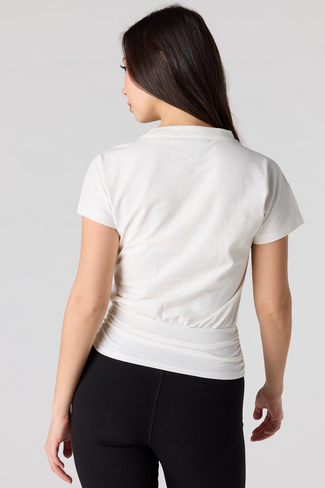 Cinched Waist Short Sleeve Top