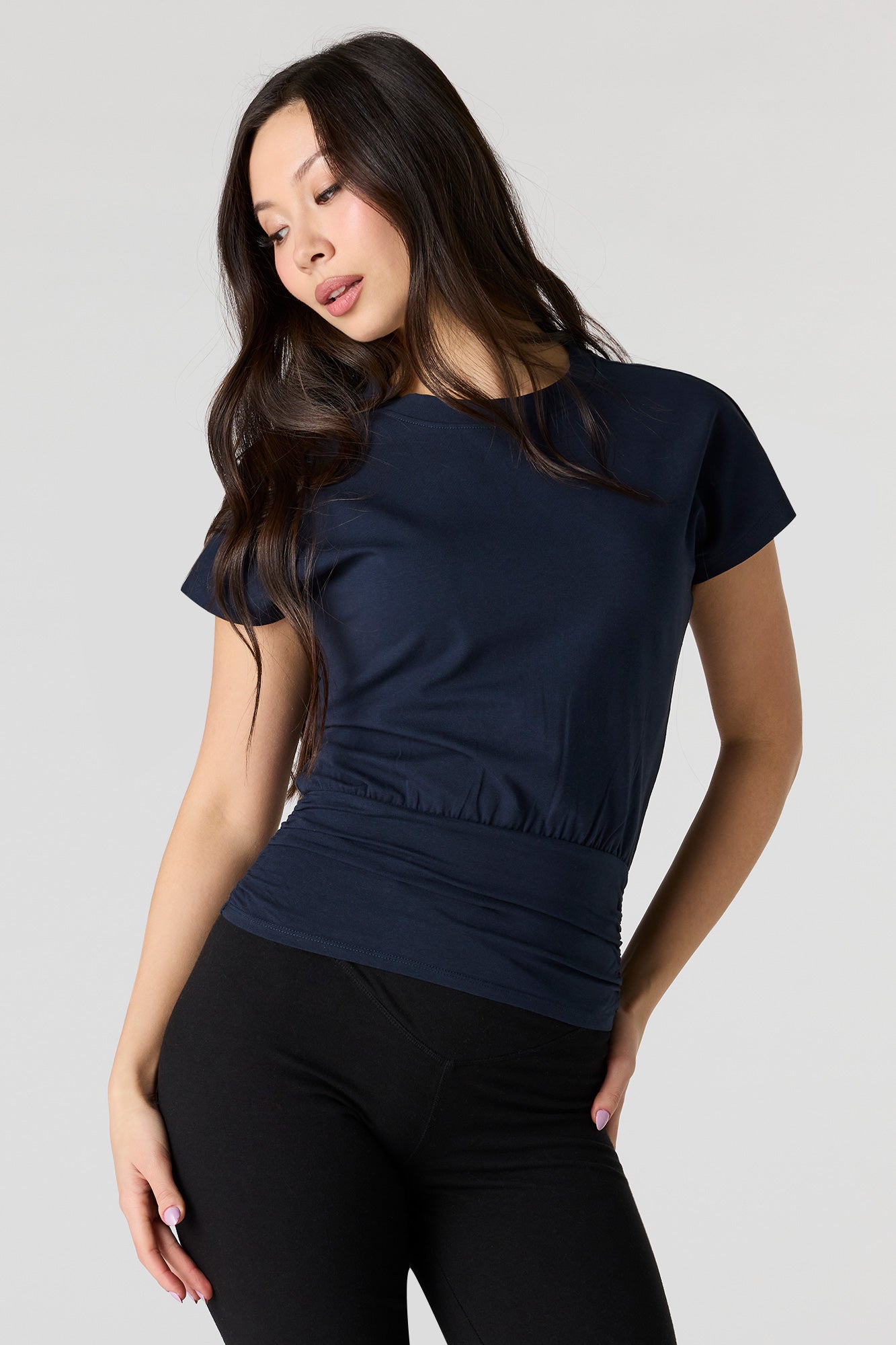 Cinched Waist Short Sleeve Top