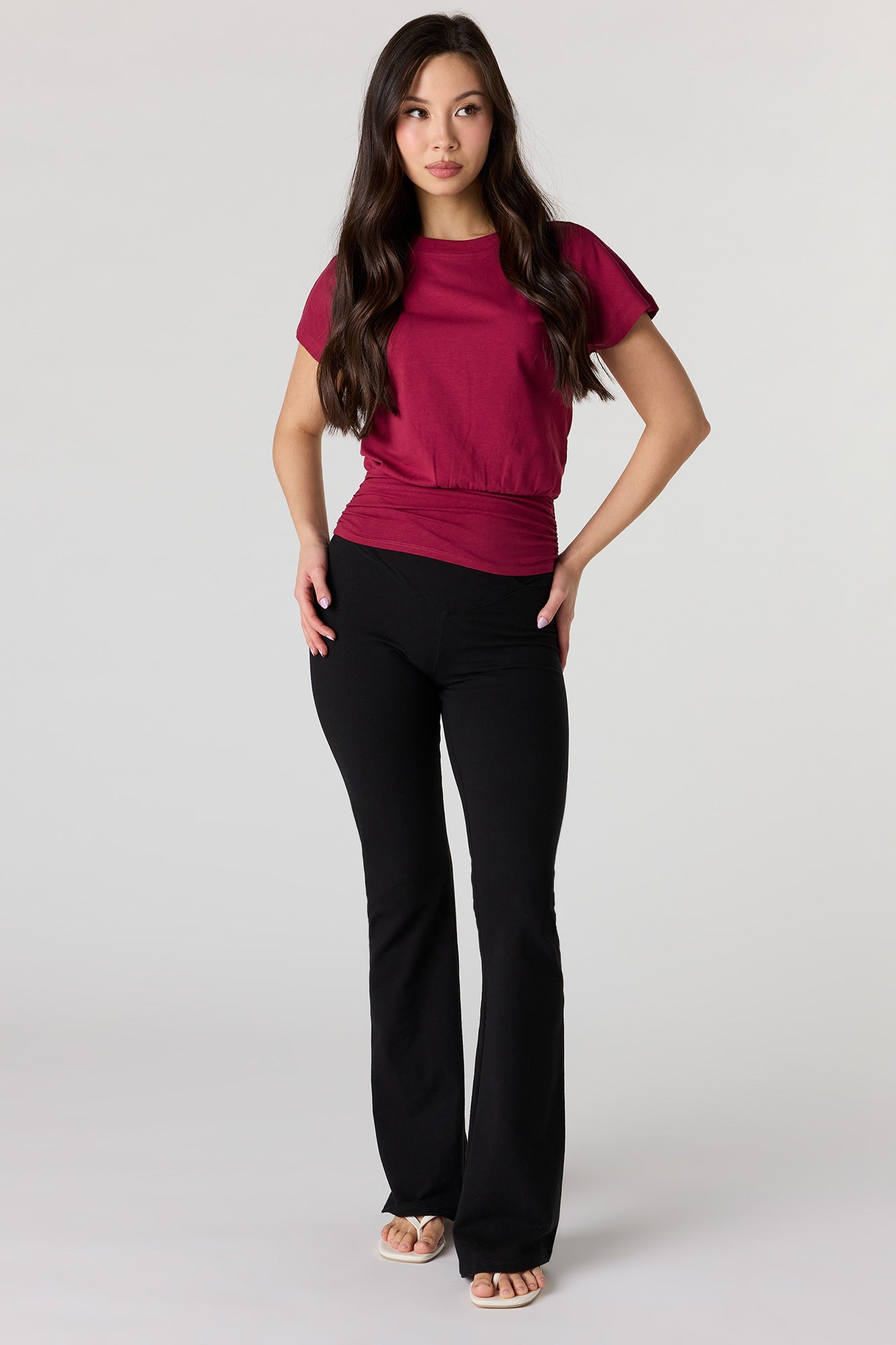 Cinched Waist Short Sleeve Top