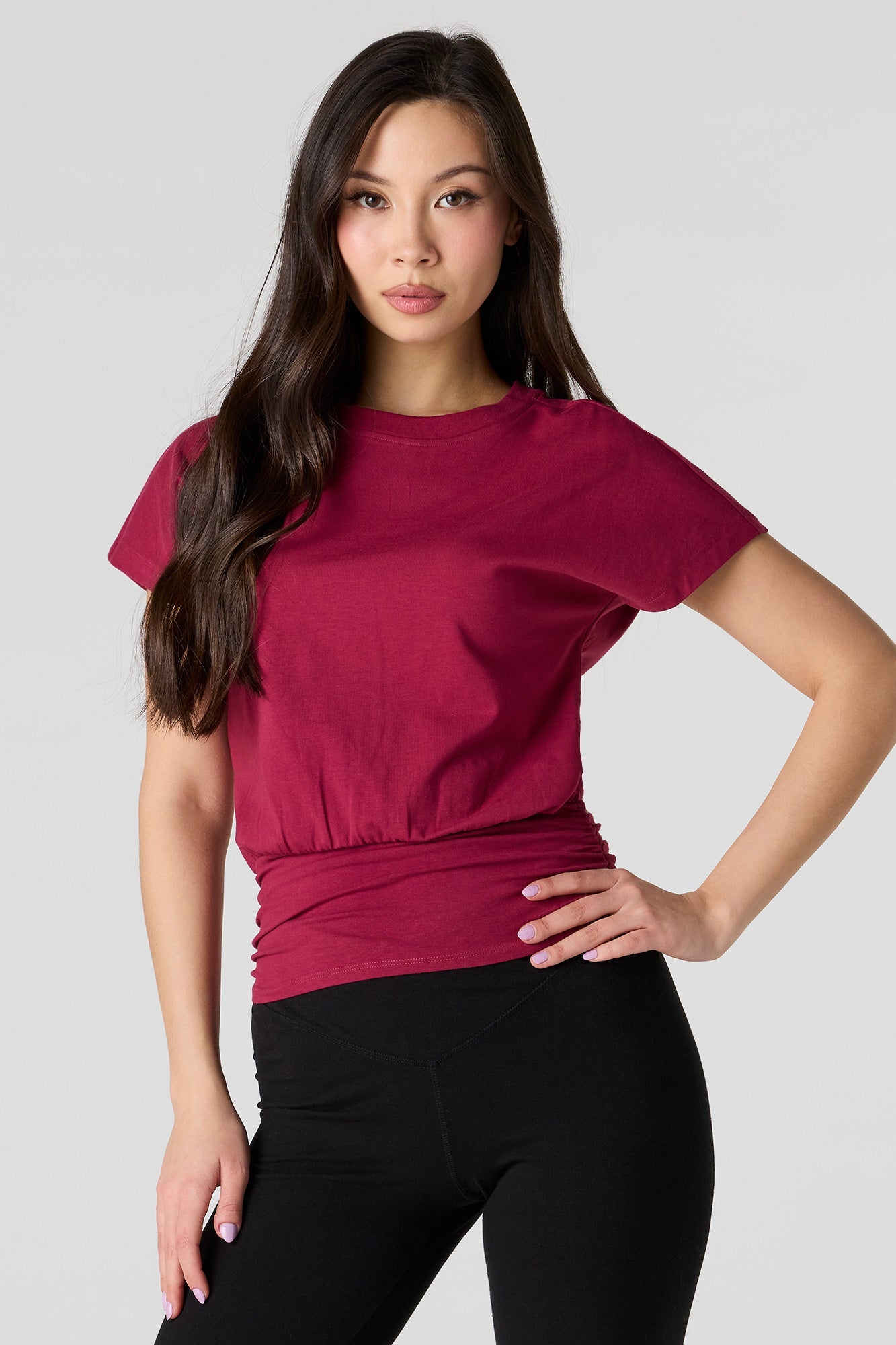 Cinched Waist Short Sleeve Top