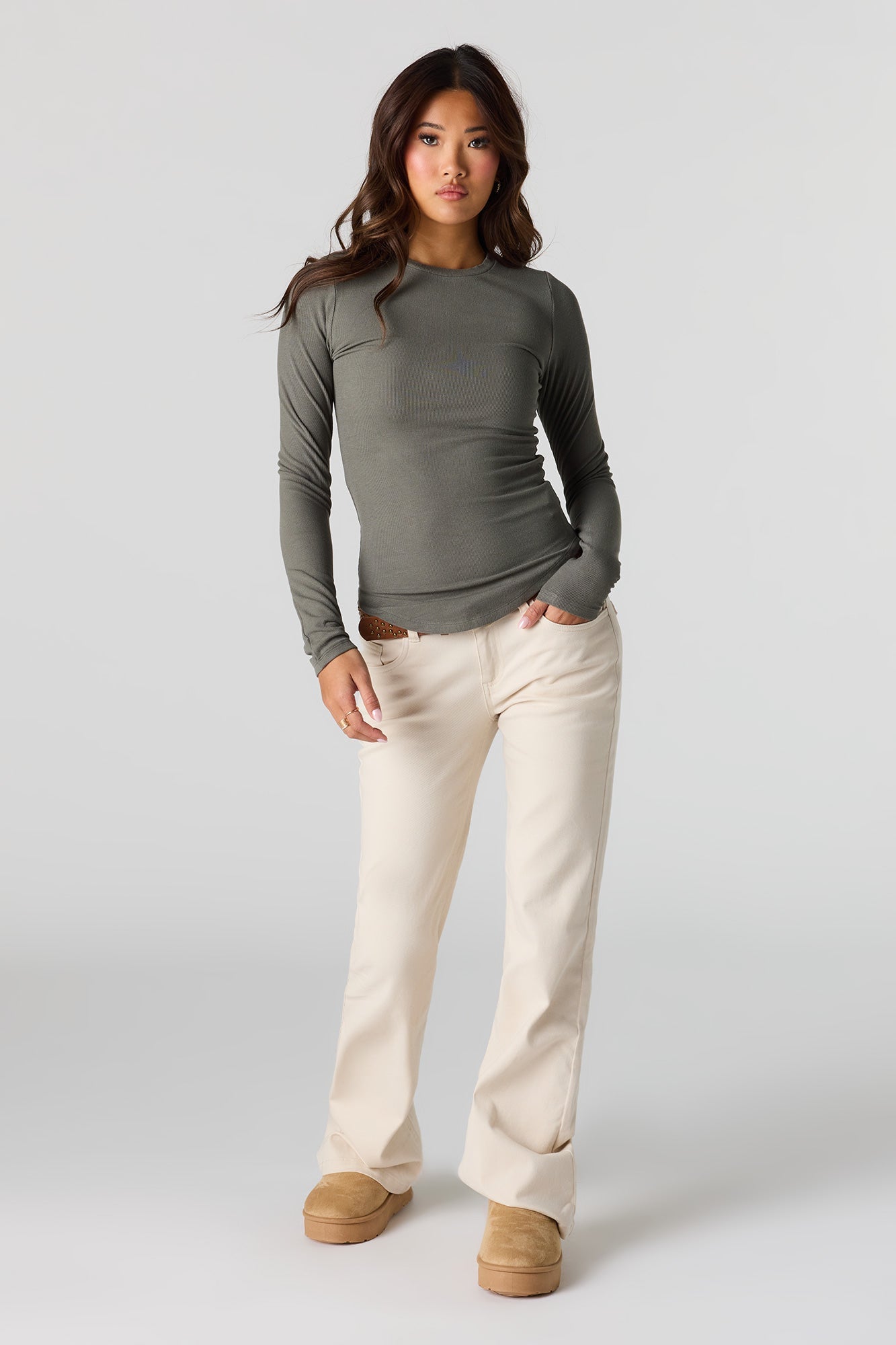 Ribbed Long Sleeve Top