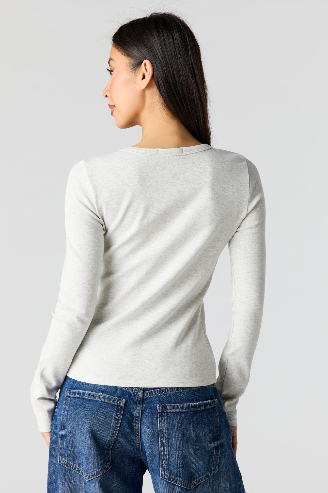 Button-Up Long Sleeve Top