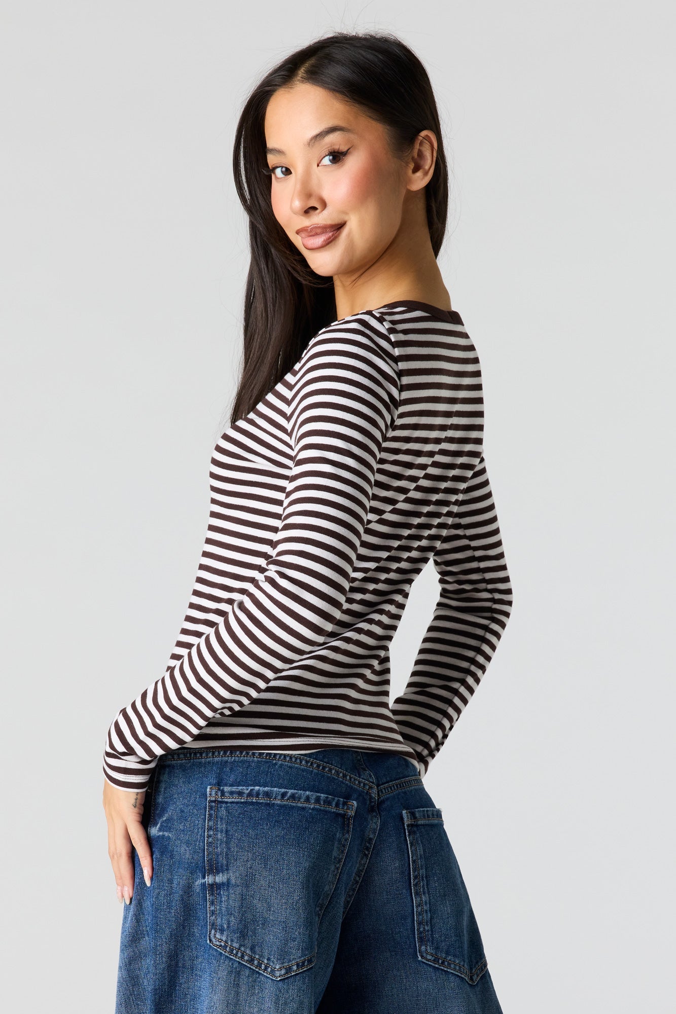 Button-Up Long Sleeve Top