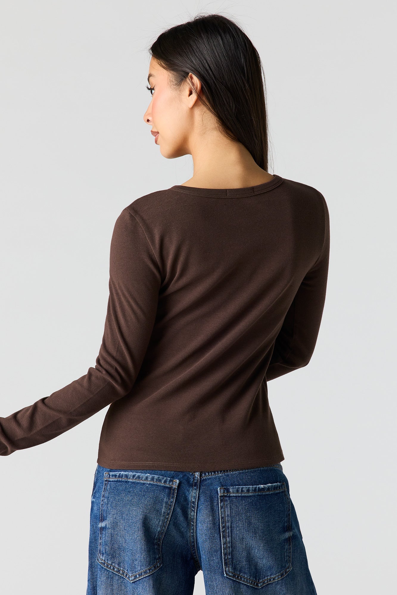 Button-Up Long Sleeve Top