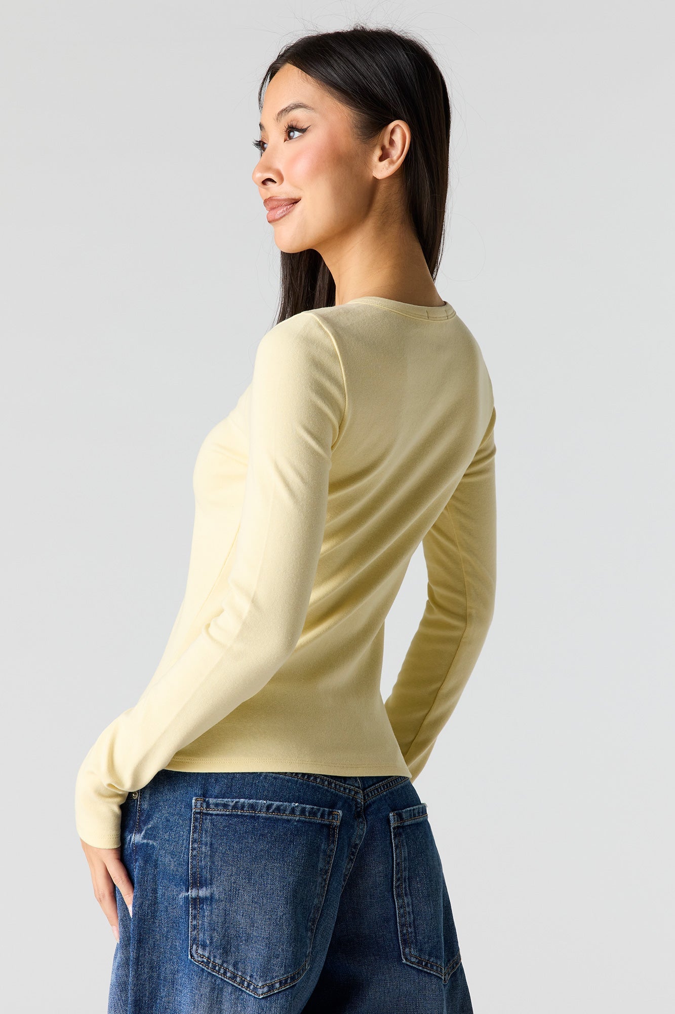 Button-Up Long Sleeve Top
