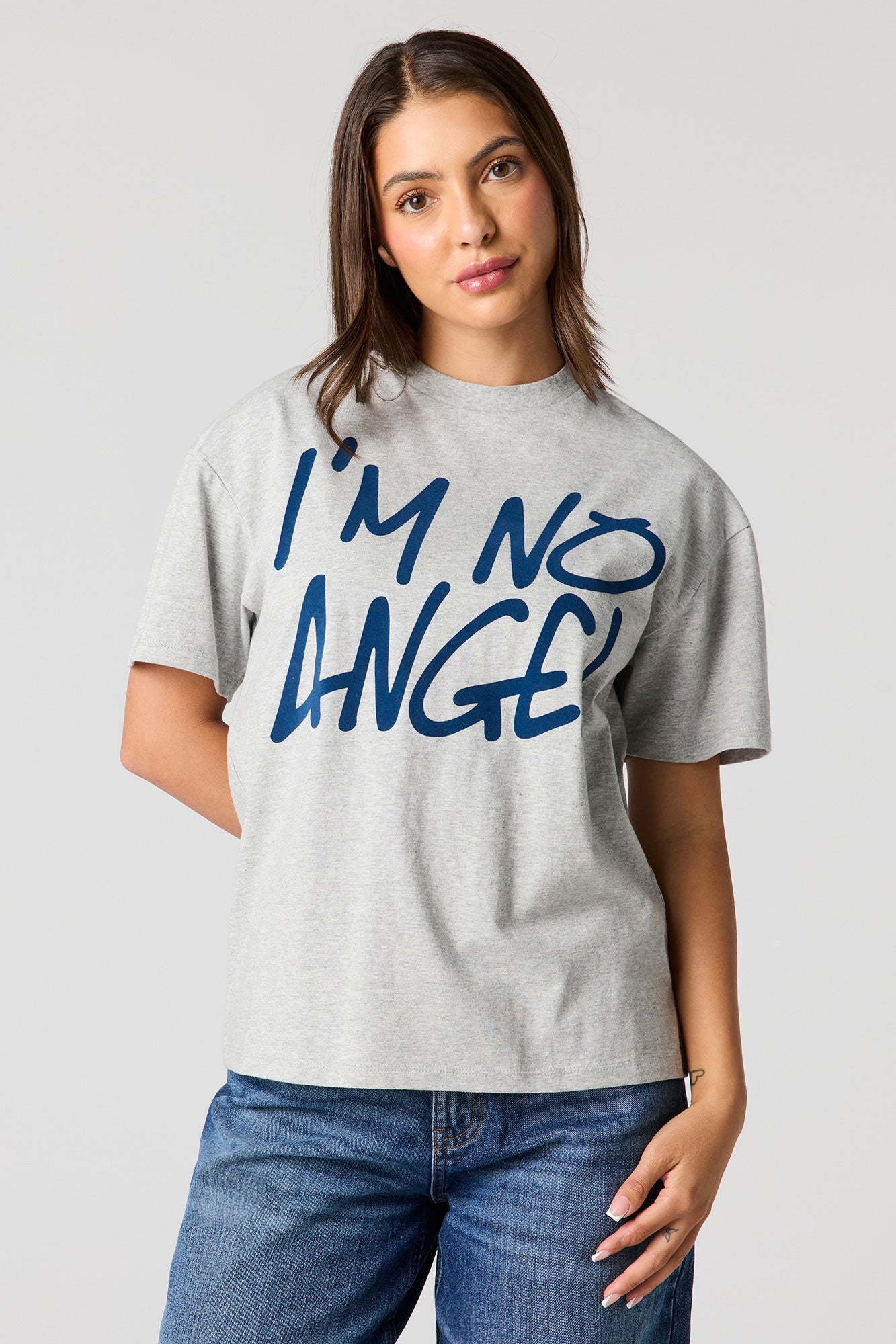 Luxe Heavy Cotton Angel Graphic Boyfriend T-Shirt