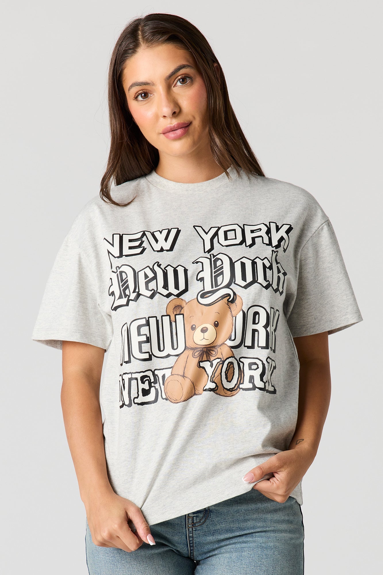 Luxe Heavy Cotton Teddy Graphic Boyfriend T-Shirt