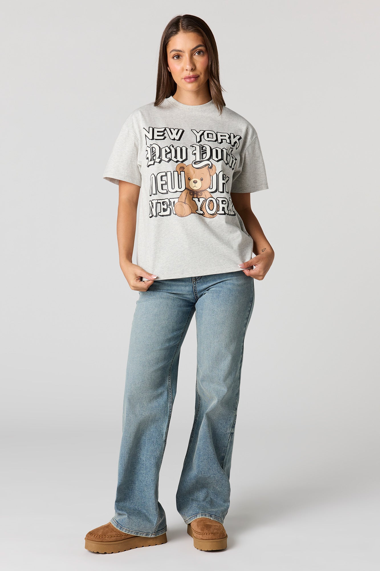 Luxe Heavy Cotton Teddy Graphic Boyfriend T-Shirt