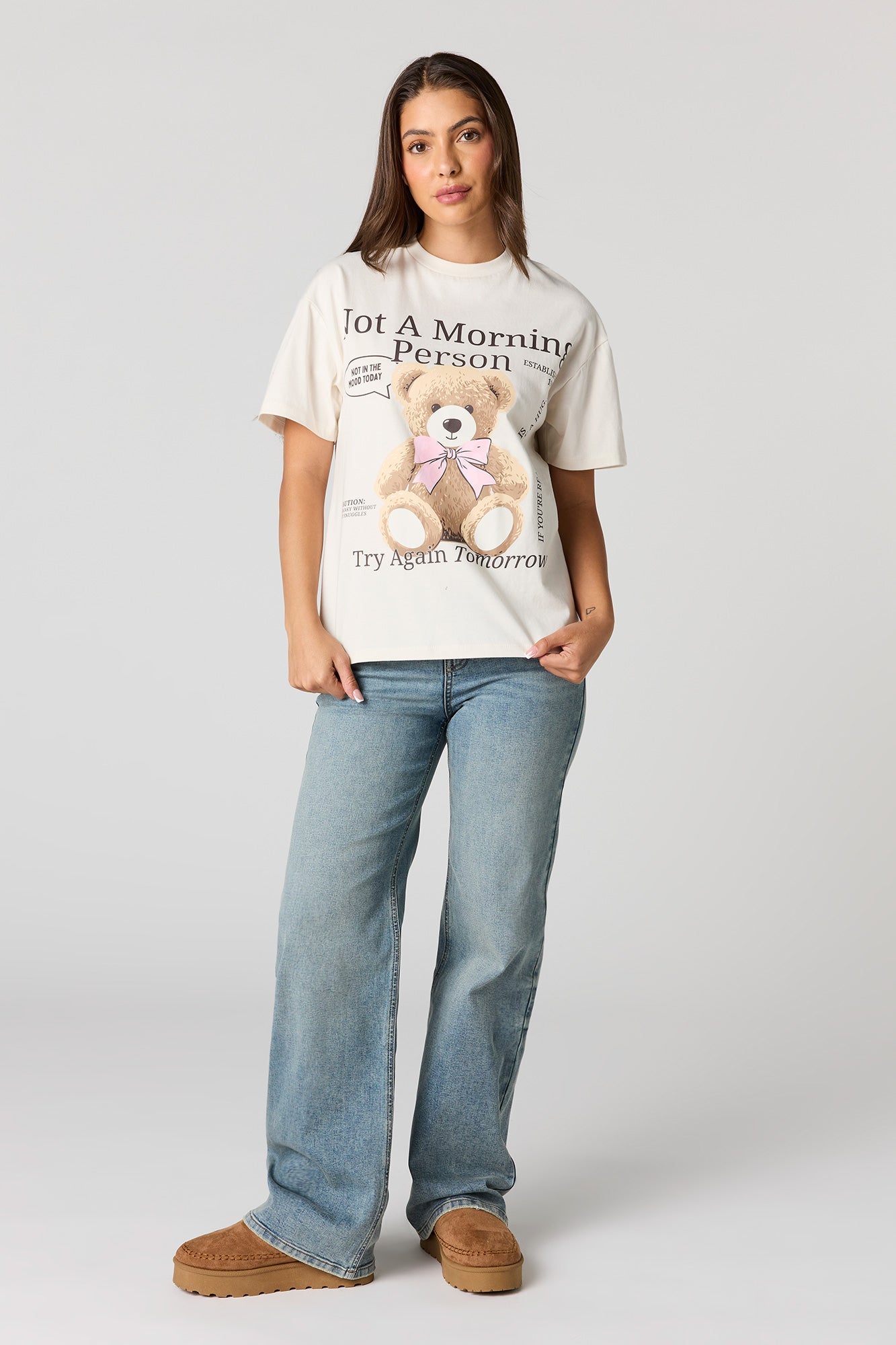 Luxe Heavy Cotton Teddy Graphic Boyfriend T-Shirt