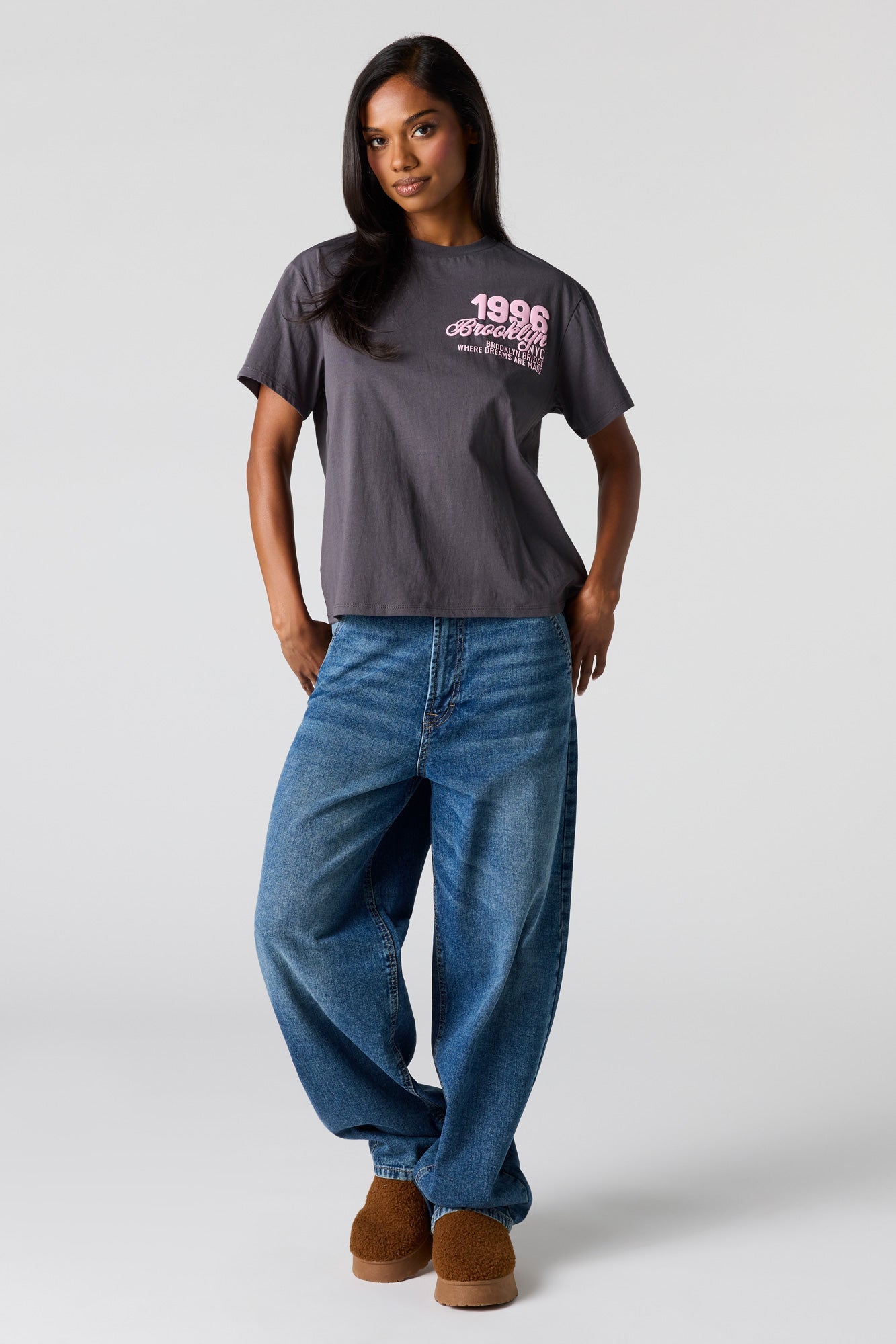 NYC Puff Print Boxy Boyfriend T-Shirt