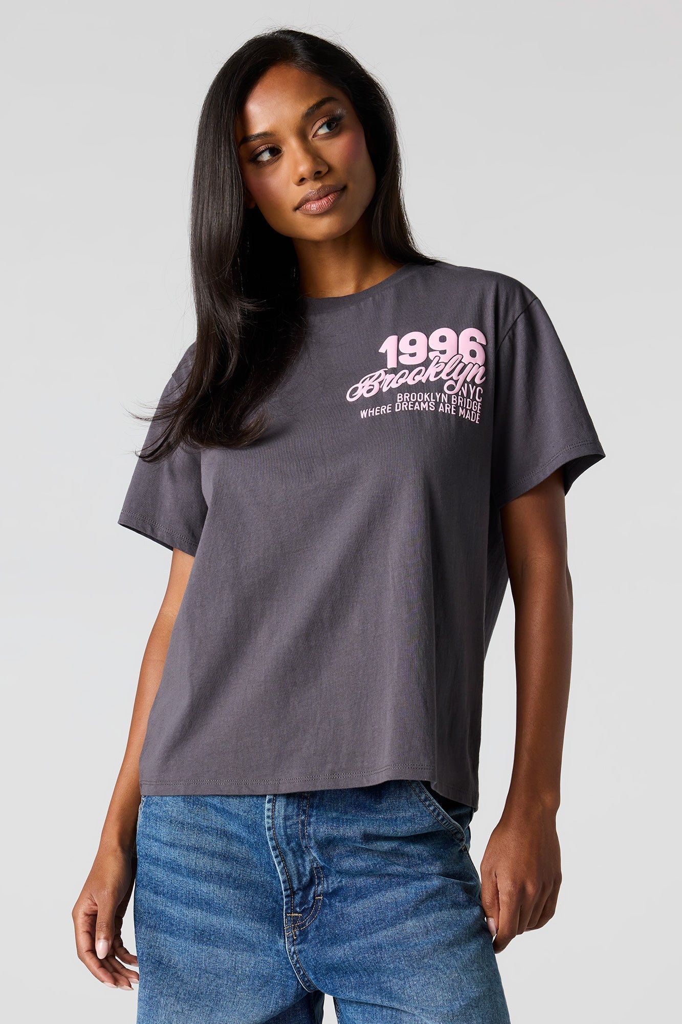 NYC Puff Print Boxy Boyfriend T-Shirt