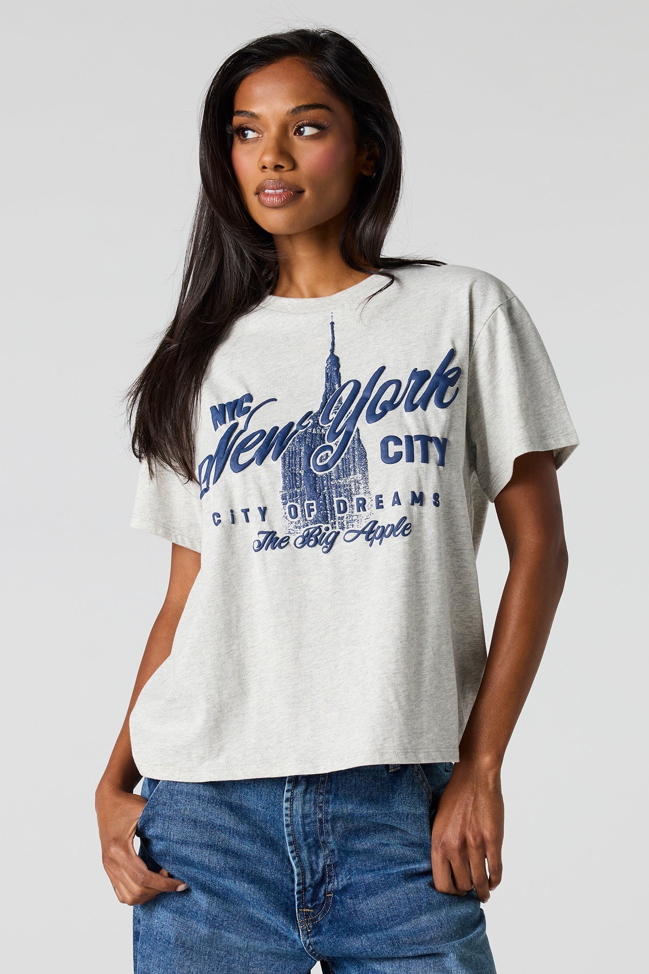 NYC Puff Print Boxy Boyfriend T-Shirt