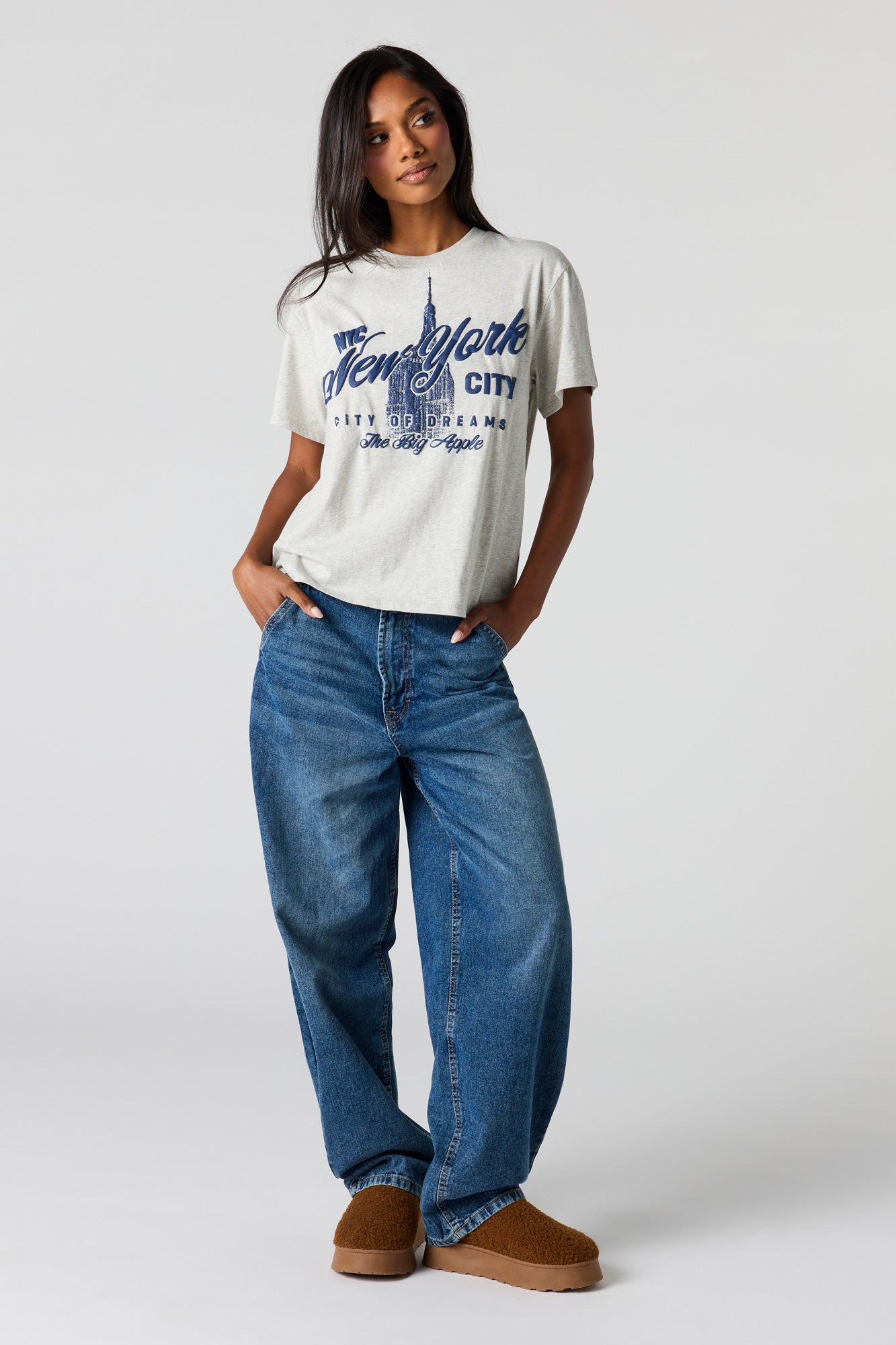 NYC Puff Print Boxy Boyfriend T-Shirt