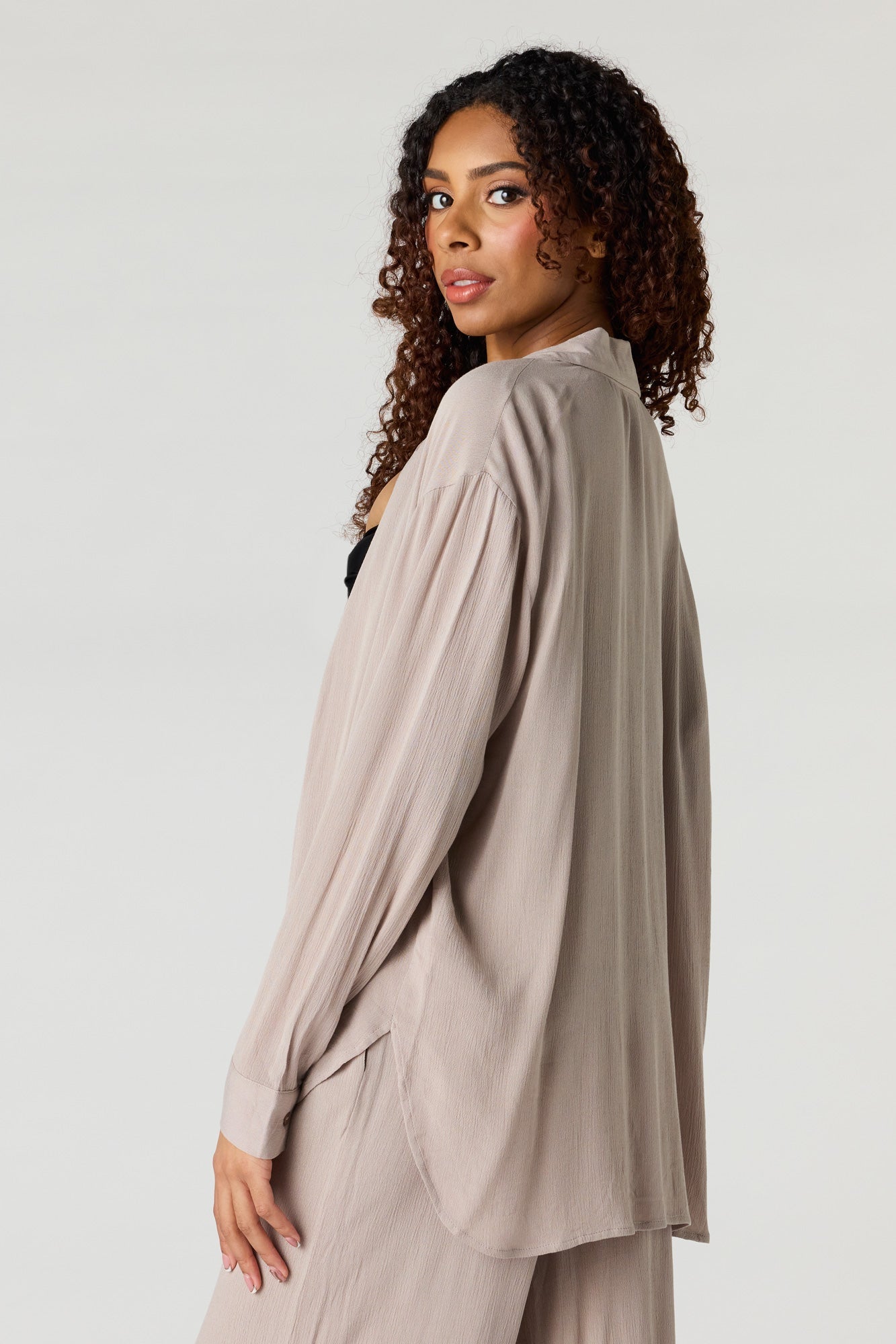 Flowy Oversized Button-Up Top