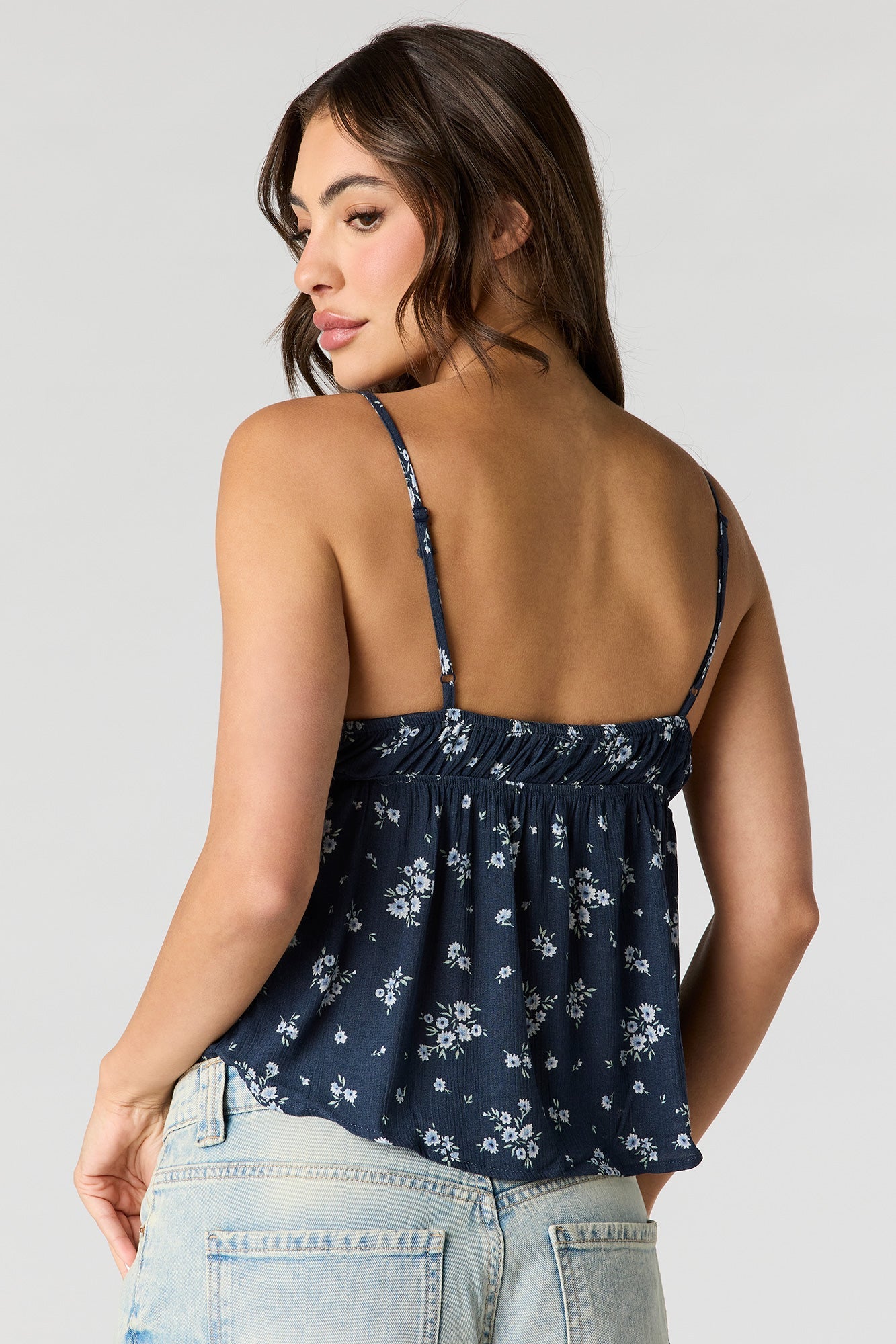 Floral Surplice Babydoll Tank