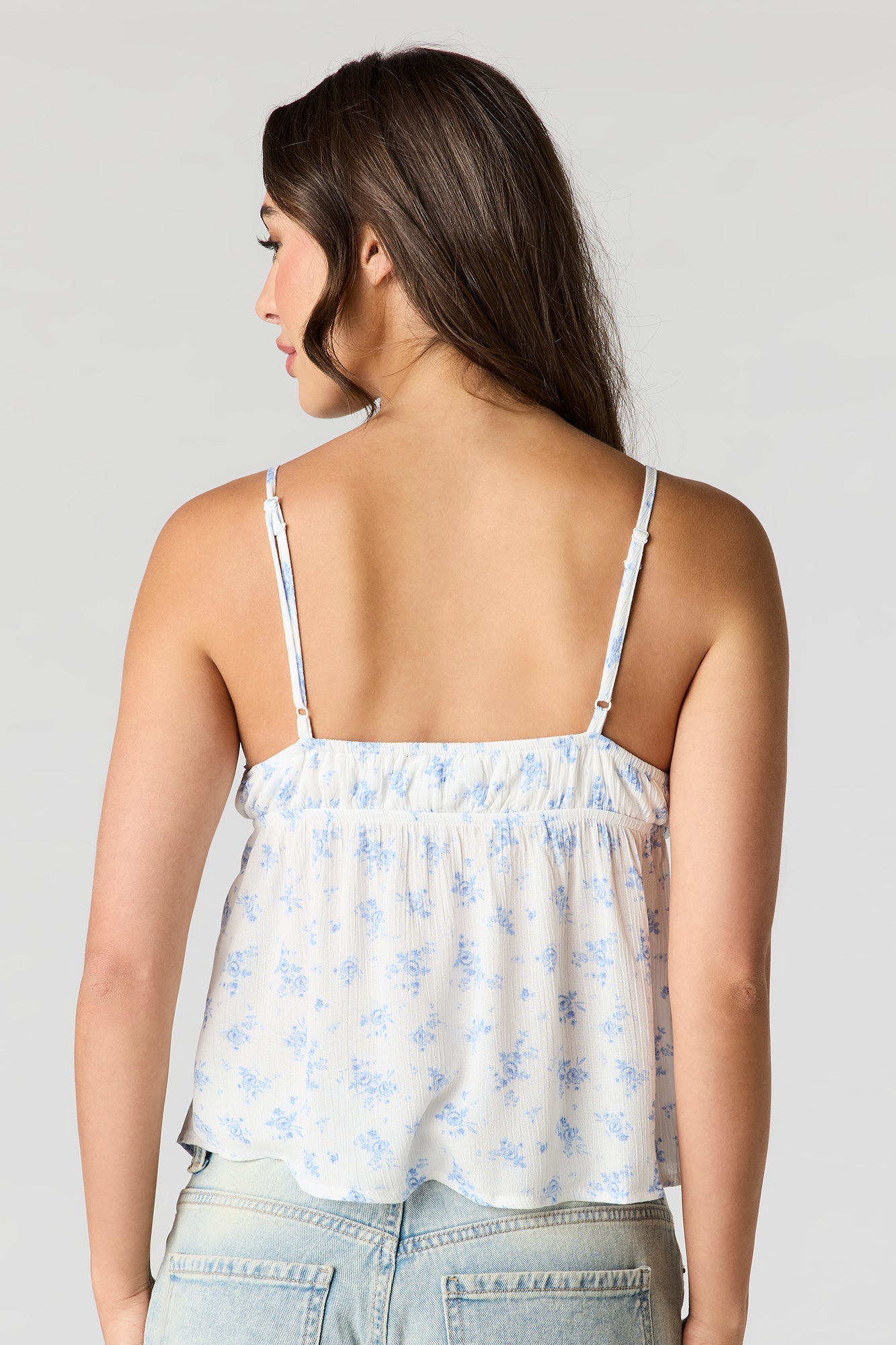 Floral Surplice Babydoll Tank