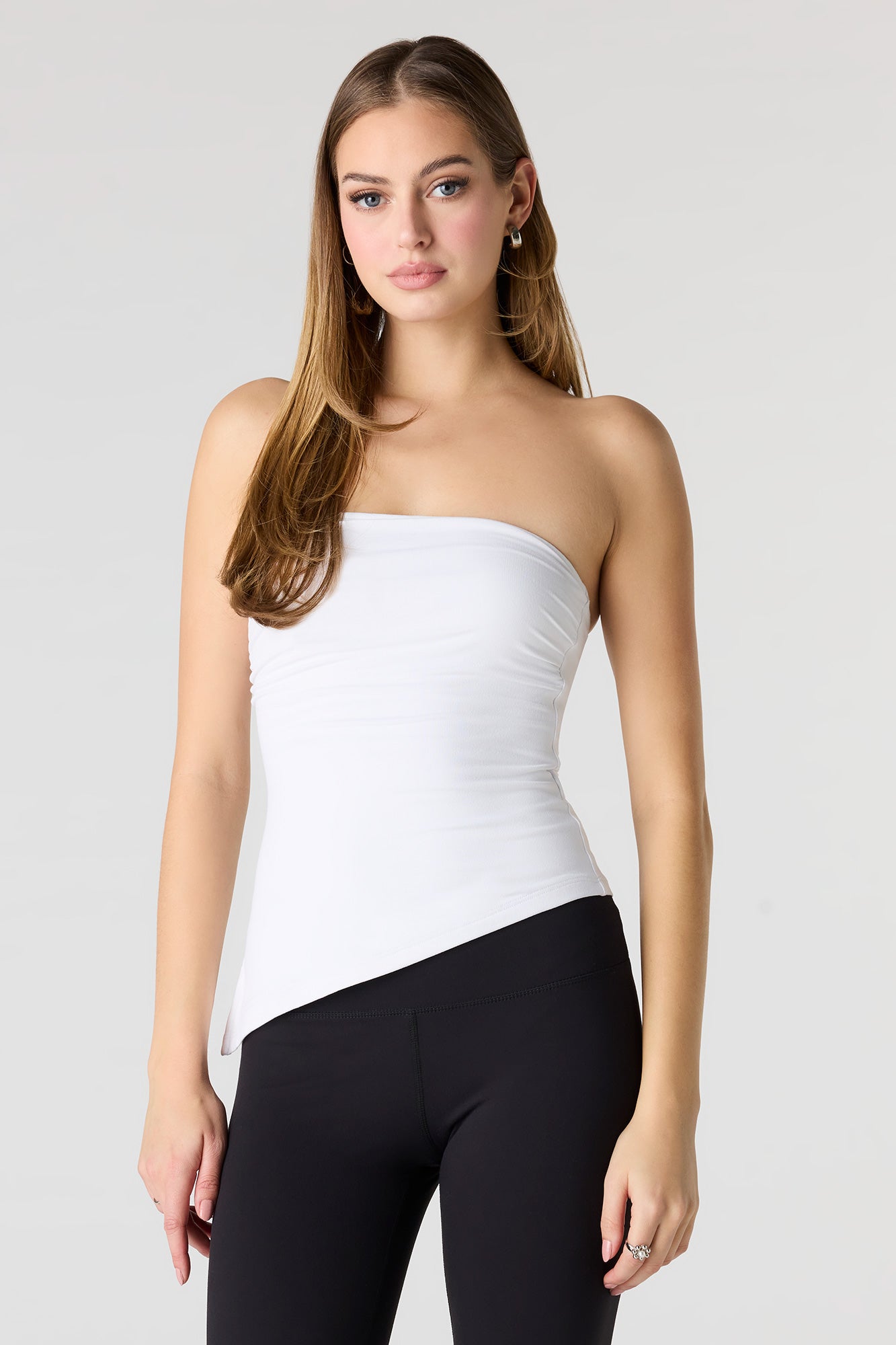 Luxe Heavy Contour Asymmetrical Tube Top
