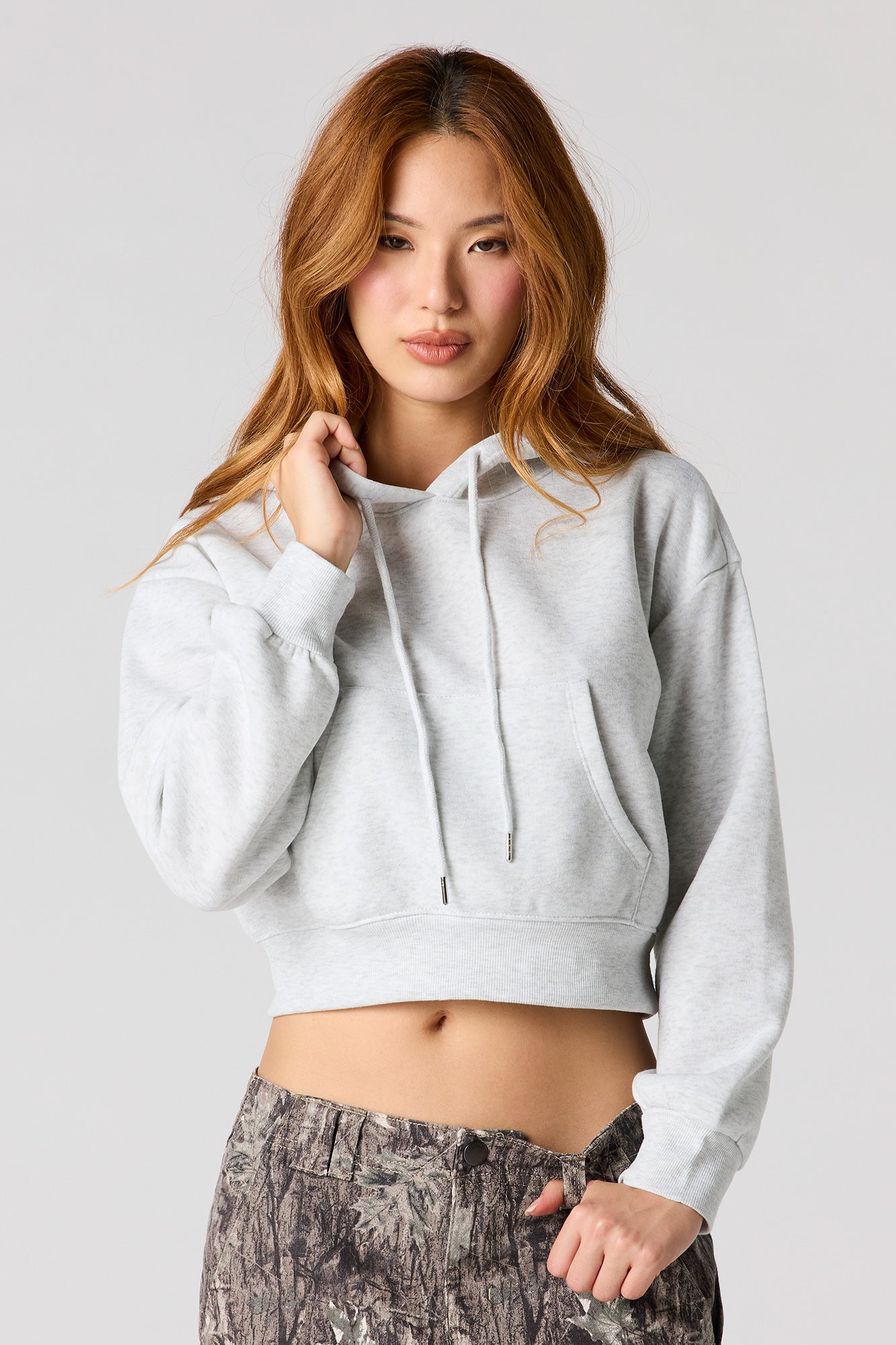 Fleece Cropped Hoodie