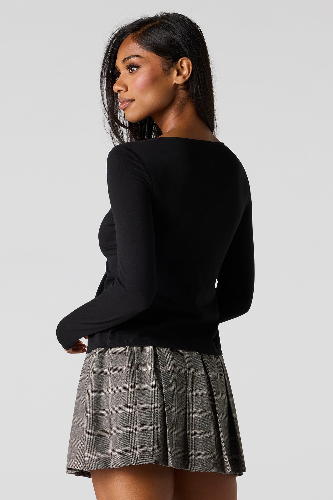 Contour Cinched Flyaway Long Sleeve Top