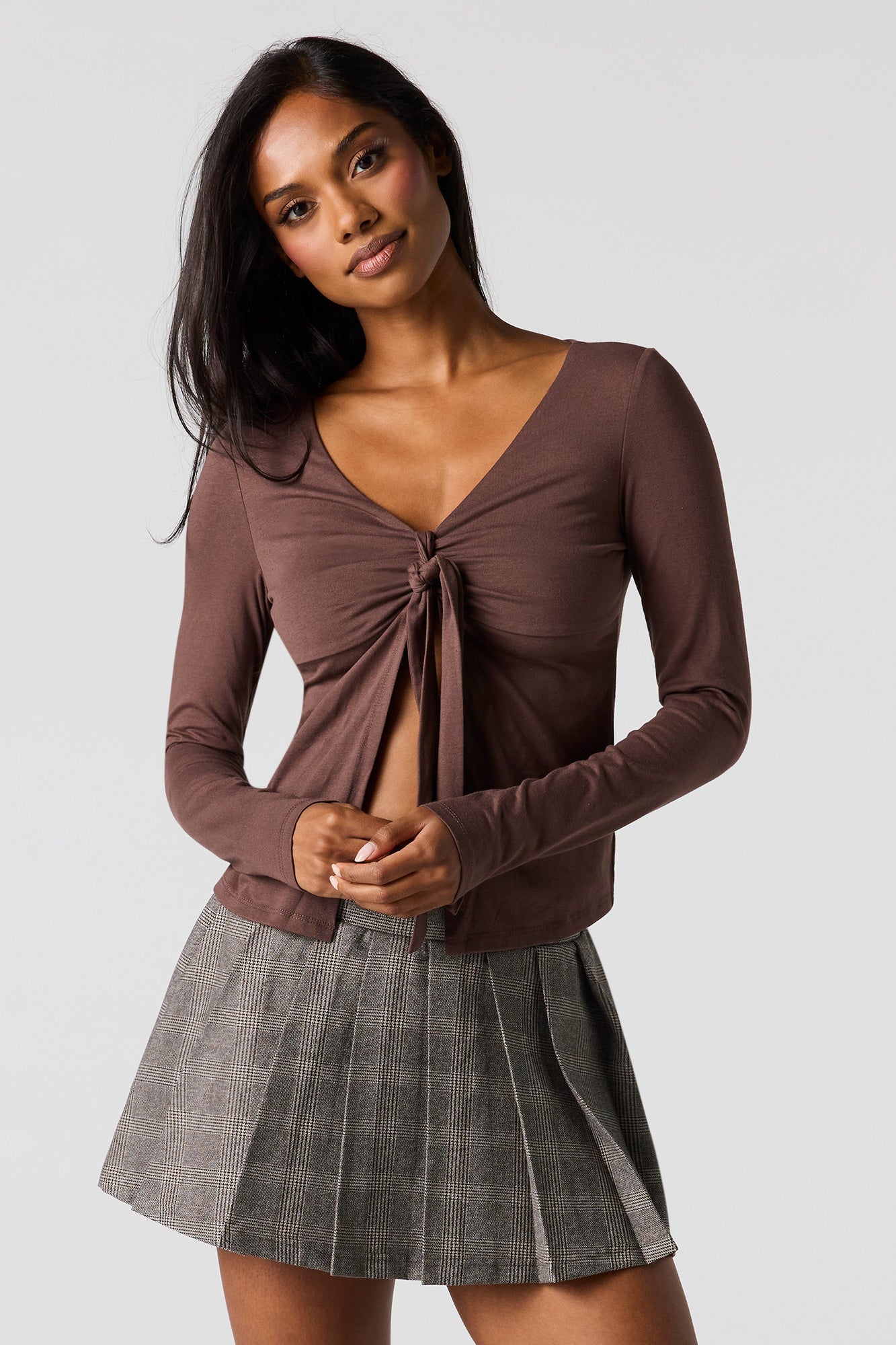 Contour Cinched Flyaway Long Sleeve Top