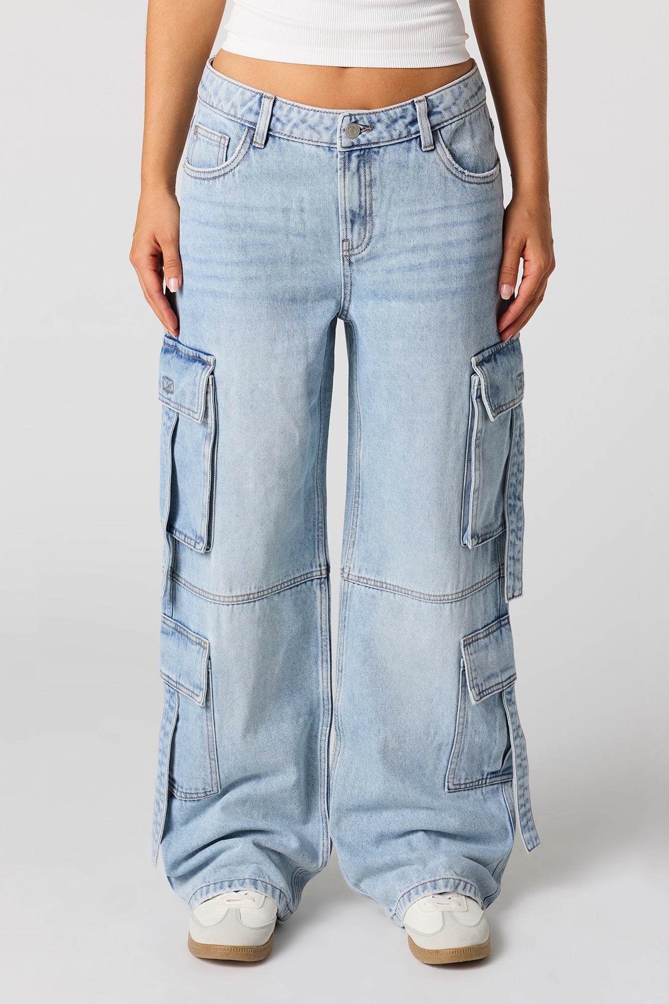Low Rise Cargo Strap Jean
