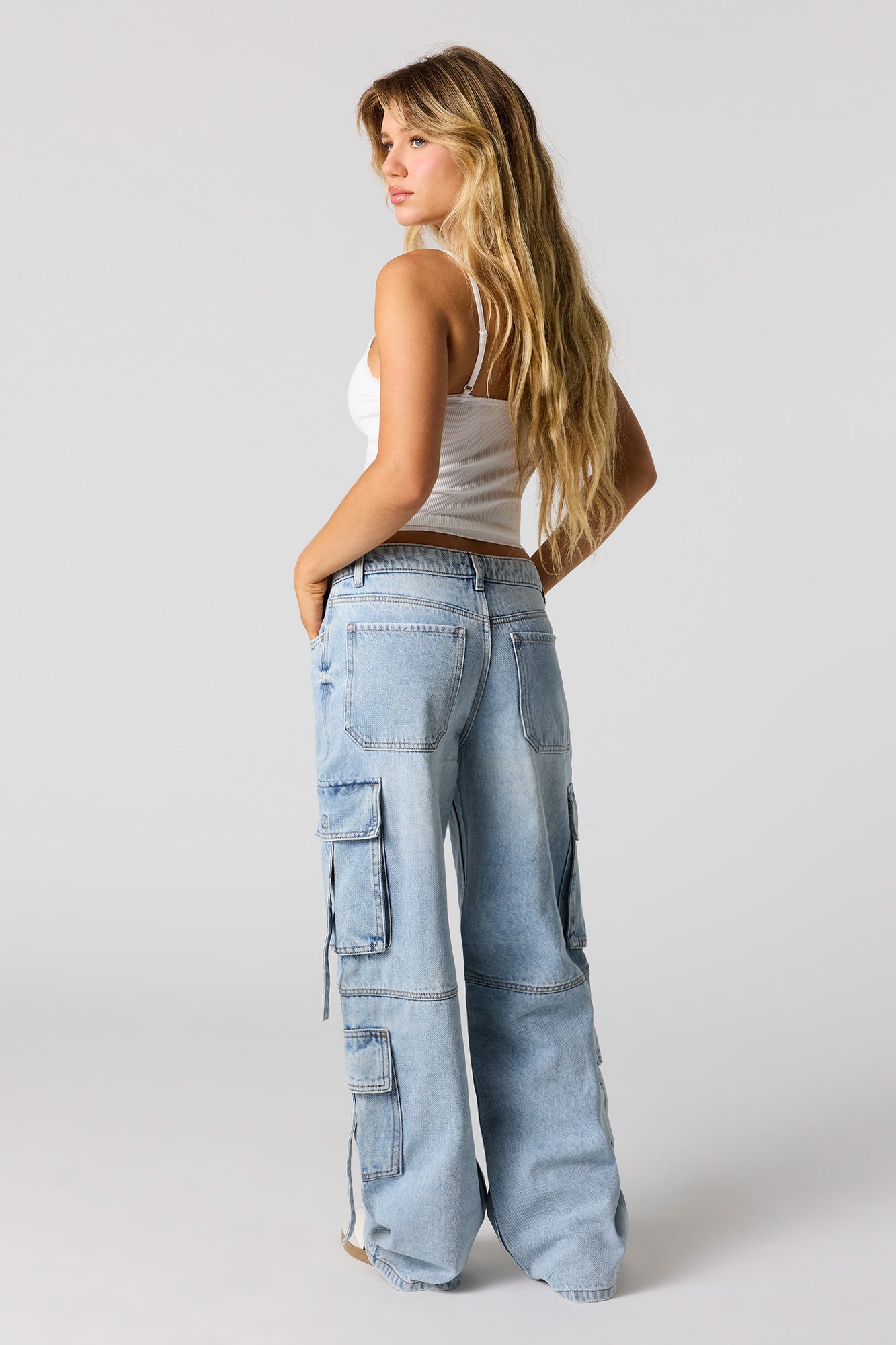 Low Rise Cargo Strap Jean